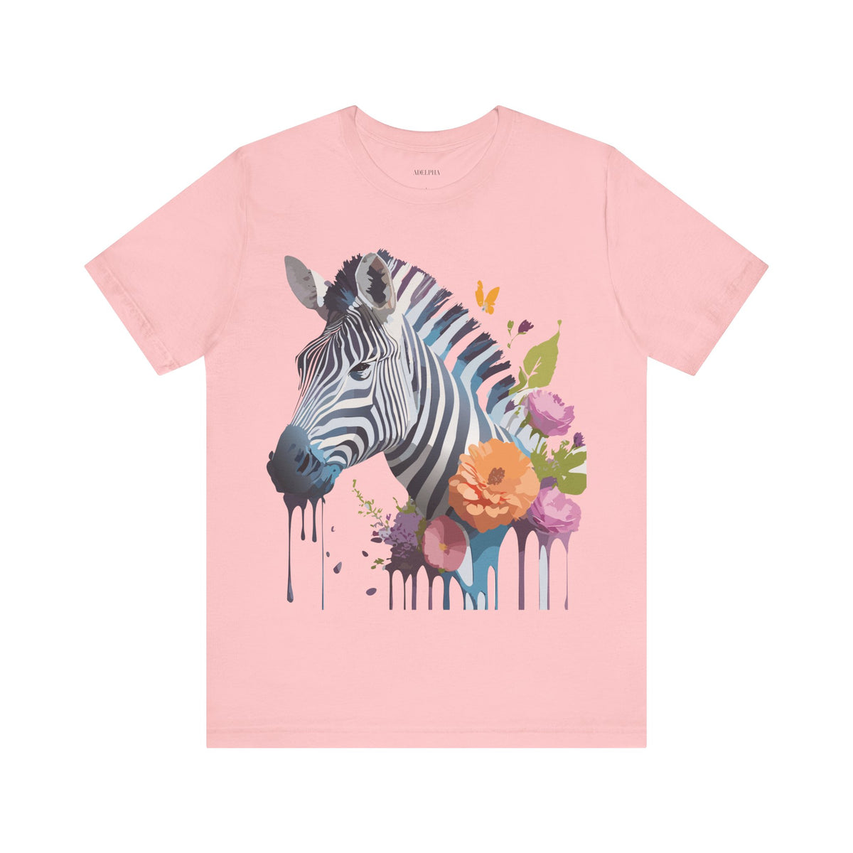 Zebra Graphic Unisex Cotton Bella+Canvas Tee with Art Animal Design e76