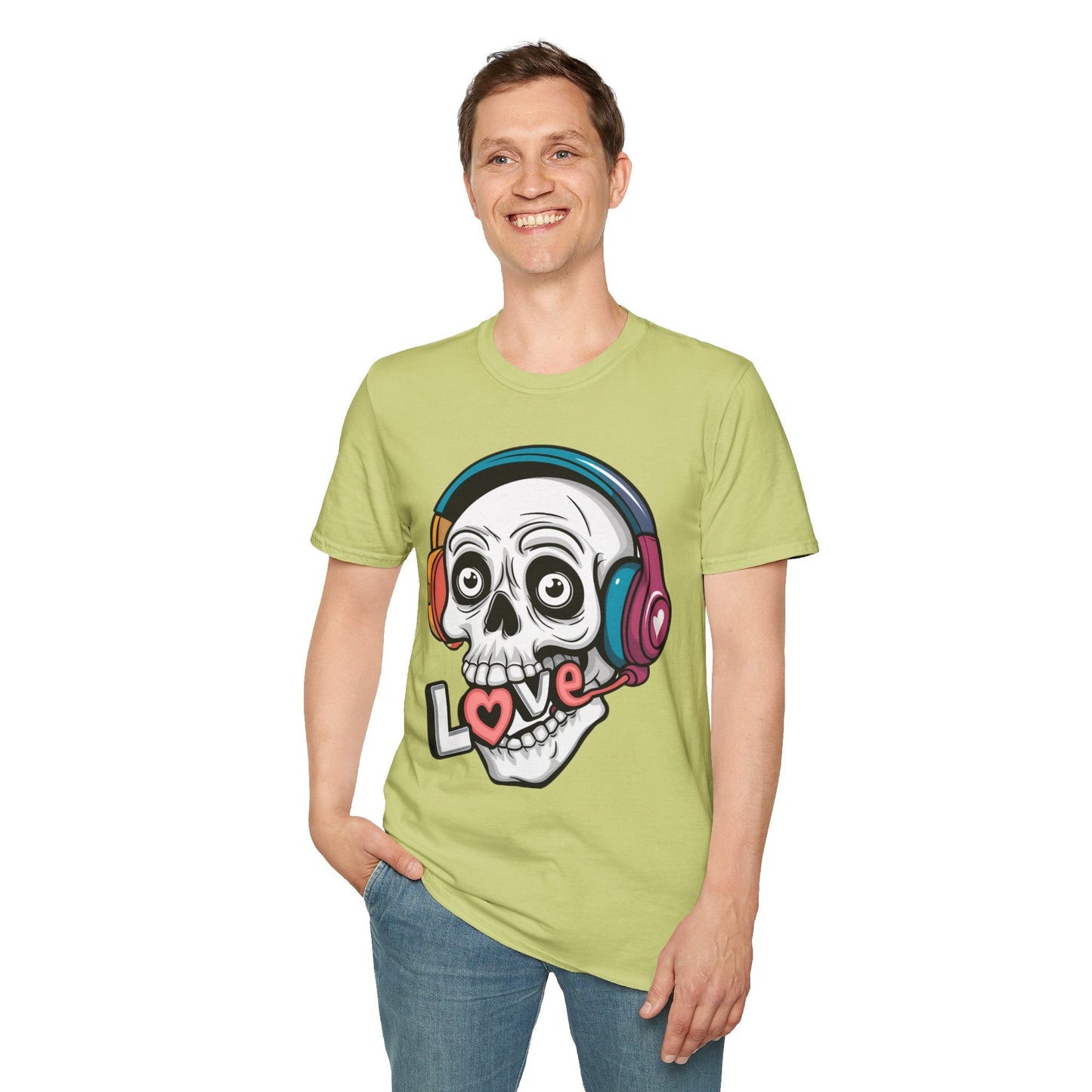 Skull Tee Shirt Unisex Skeleton Shirt With Skull Artwork Gildan Softstyle Cotton Tee