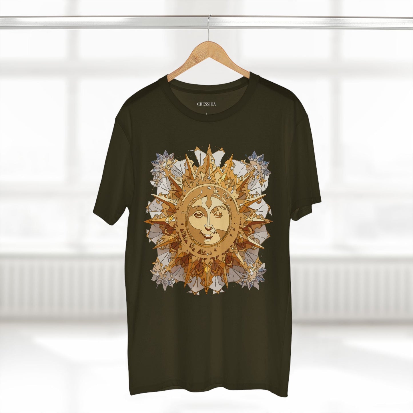 Gold Sun Graphic Unisex 100 Cotton T-Shirt with Golden Art Design 17