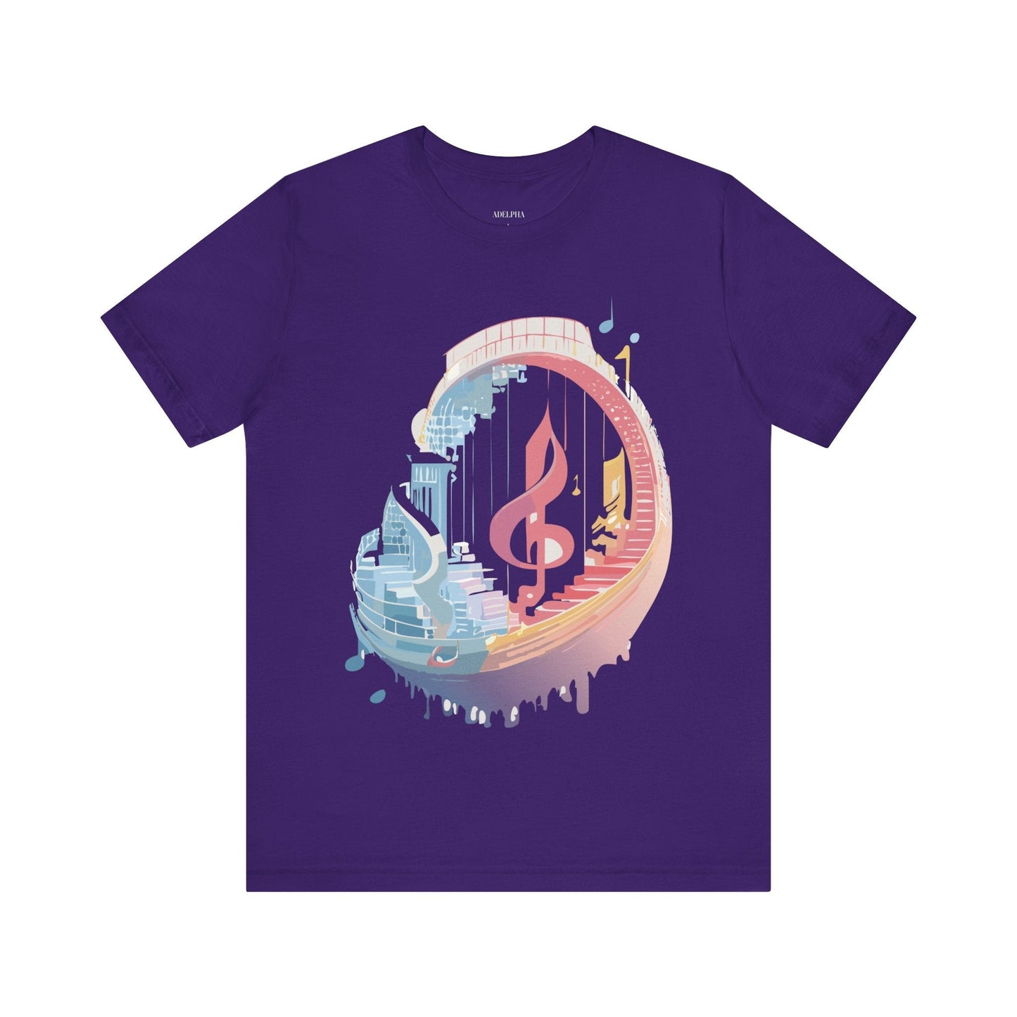 Music Graphic Unisex 100 Cotton Vintage Art with Musical Elements Tee 33