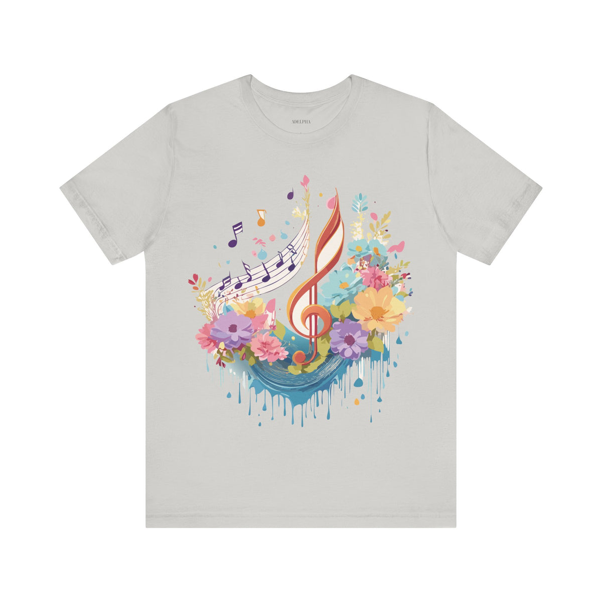 Music Graphic Unisex Cotton Bella+Canvas Tee with Art Design n189
