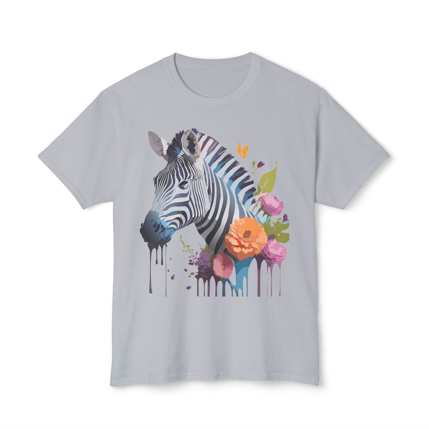 Unisex Zebra Art T Shirt With Full Color Print HD Cotton Tee Made In USA For Everyday Style
