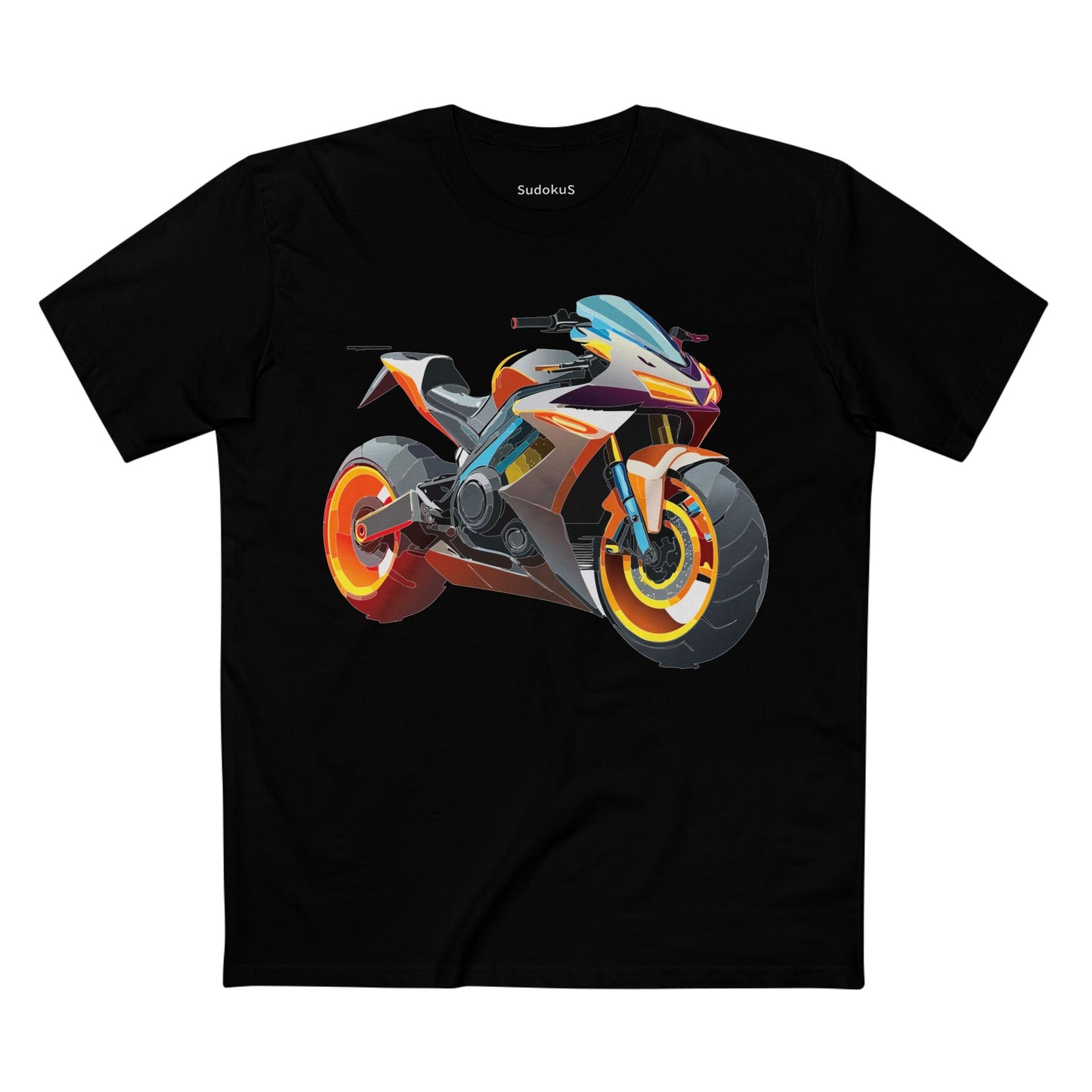 Moto Bike Graphic Unisex 100 Cotton Staple Tee 24