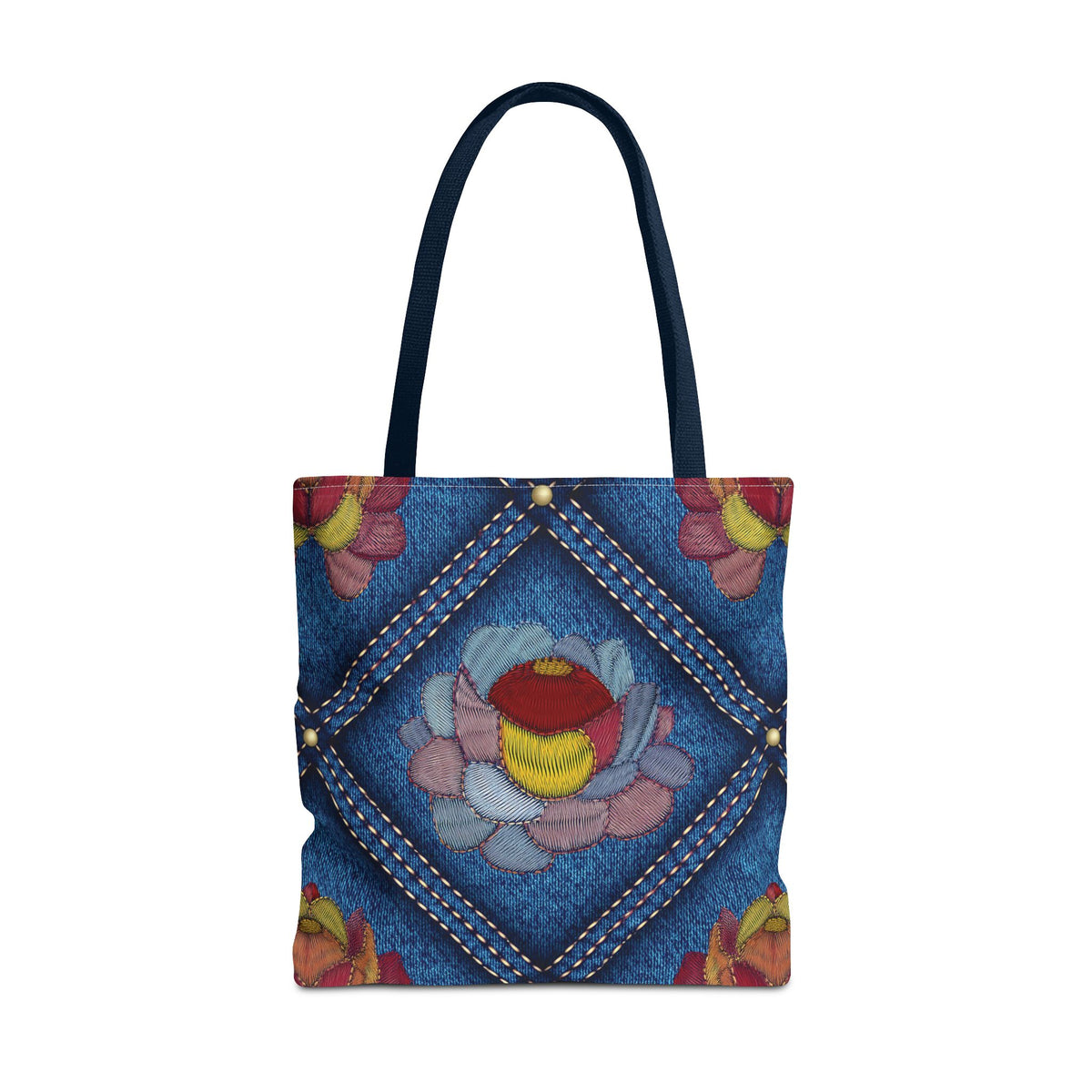 Denim Fabric Imitation Print Unisex Canvas Bag Poly Spun 3 Sizes Tote Bag 170