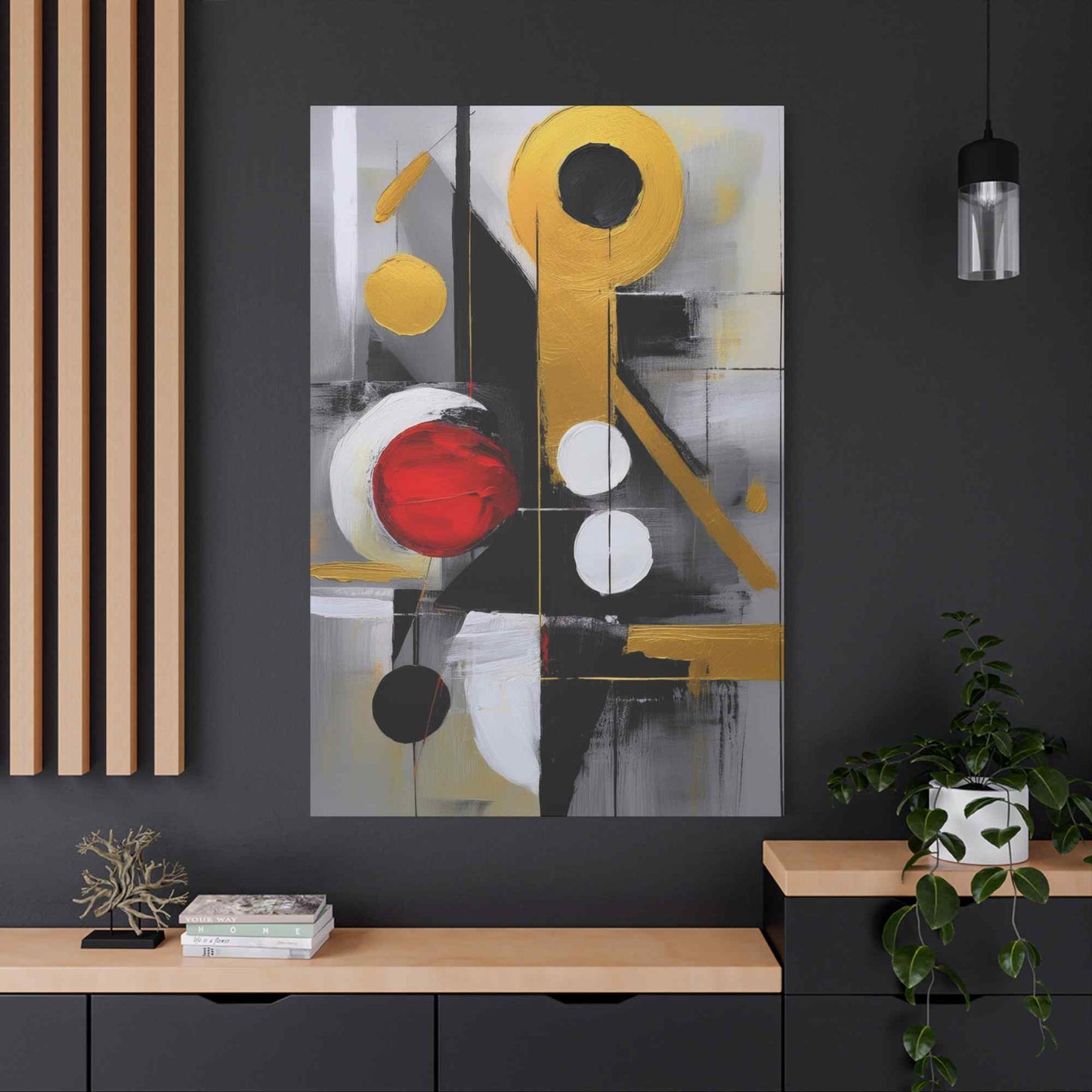 Red Abstract Painting Print Canvas 20x24,20x30,24x30, 24x32,24x36,30x40, 32x48,36x48,40x60 Pine-Wood Inner Frame ABS-24