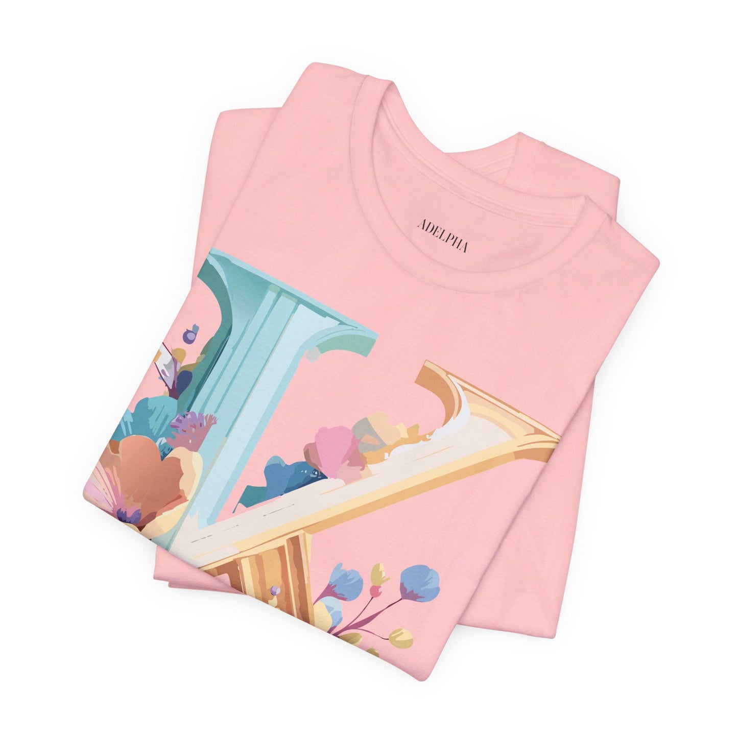 Letter K Graphic Tee Unisex Shirt By Adelpha Vintage Art Design Short Sleeve Collection