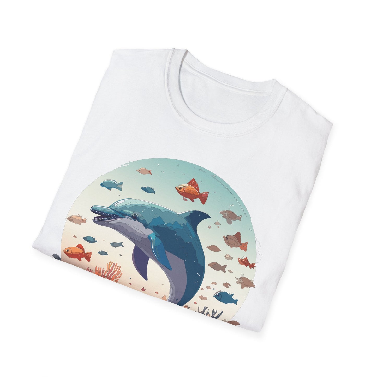 Dolphin Shirt Unisex Softstyle T Shirt Gildan 64000 100 Percent Ring Spun Cotton Lightweight Tee
