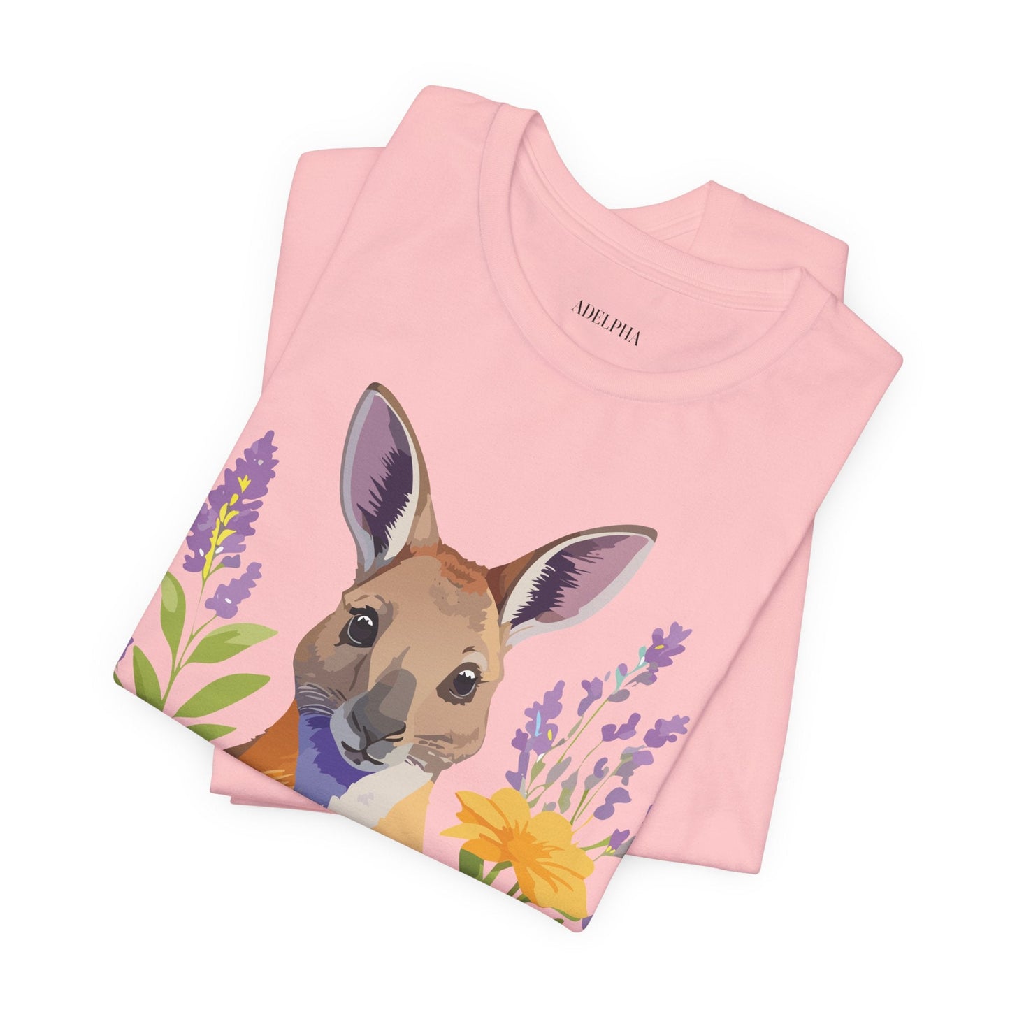 Adelpha Vintage Inspired Graphic Tee Kangaroo Artwork Unisex Jersey Short Sleeve T Shirt