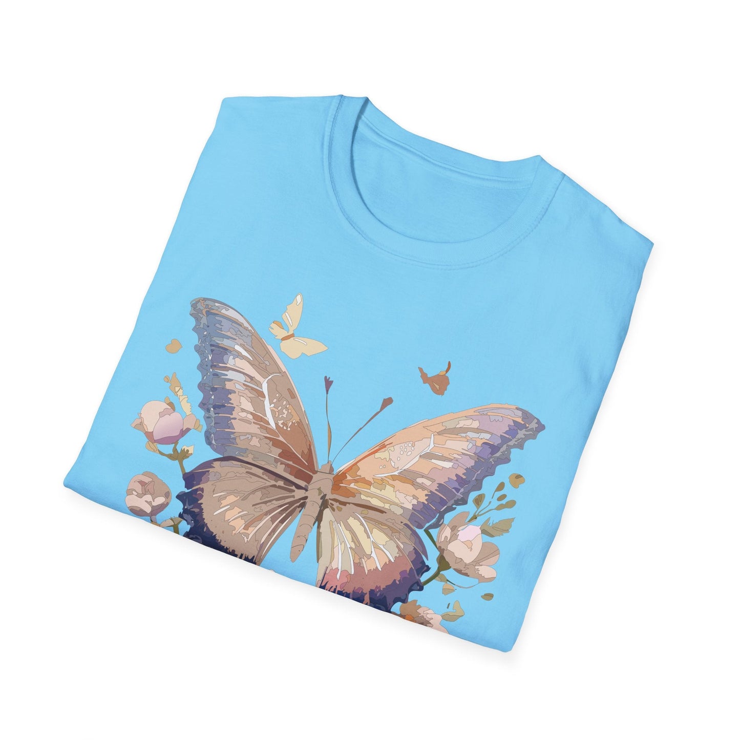 Butterfly T Shirt Unisex Softstyle Monarch Design 100 Percent Cotton Tee For Everyday Comfort