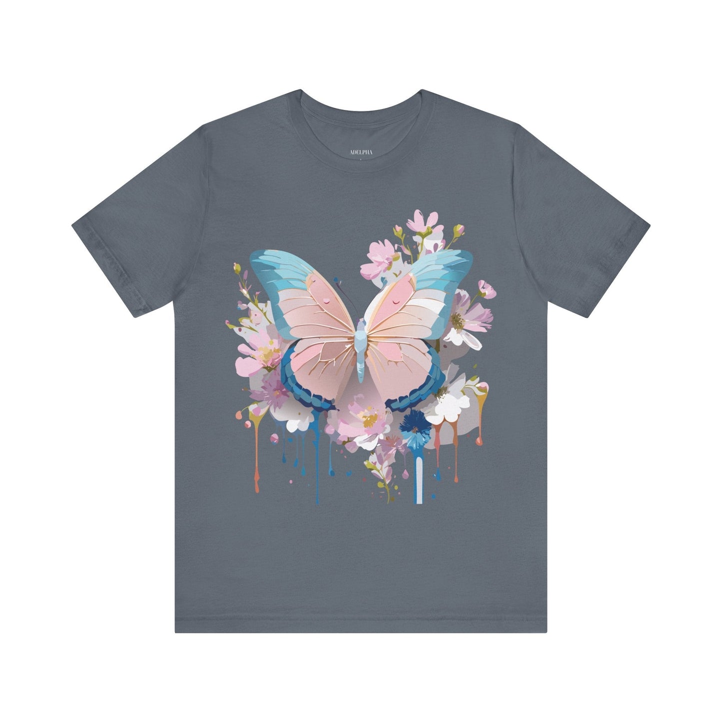 Butterfly Graphic Unisex 100 Cotton Lightweight Vintage Floral Design Jersey Tee 25