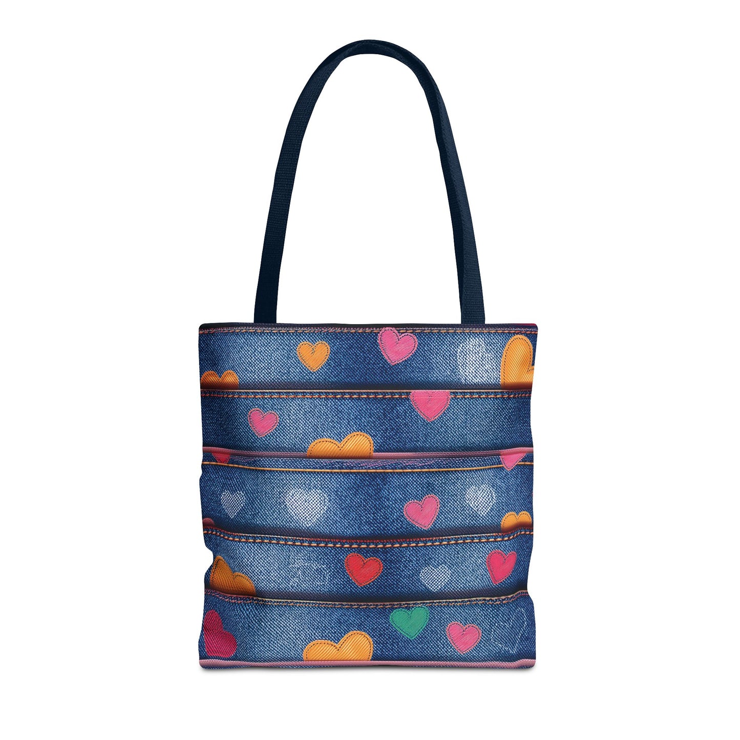 Love Day Graphic Design Denim Fabric Imitation Print Unisex Canvas Bag POLY 3 Sizes Tote Bag 201-28