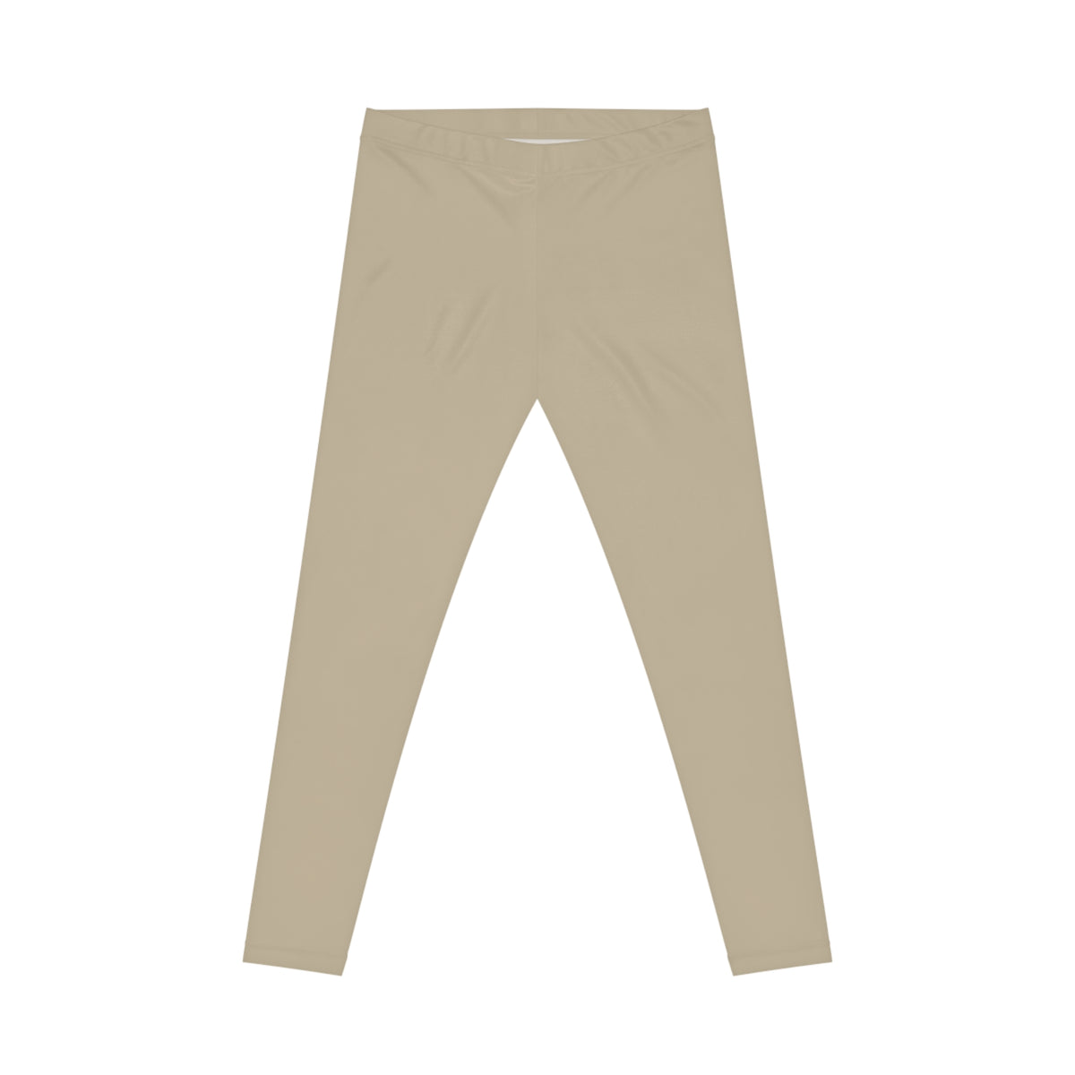 Beige Sand Color Women's Poly-Span Casual Leggings XS-2XL