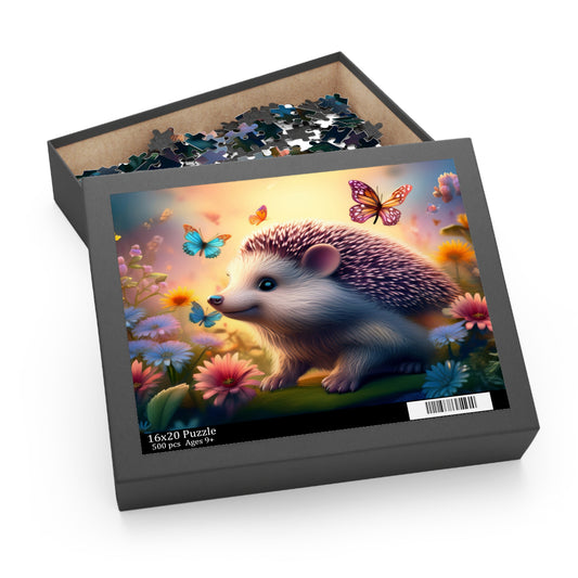 Puzzles-54 Kids Hedgehog Puzzle 500-Piece  Floral Hedgehog Puzzle 500-Piece, Animals Kids Puzzles Size: 16" x 20",  Ages 9+