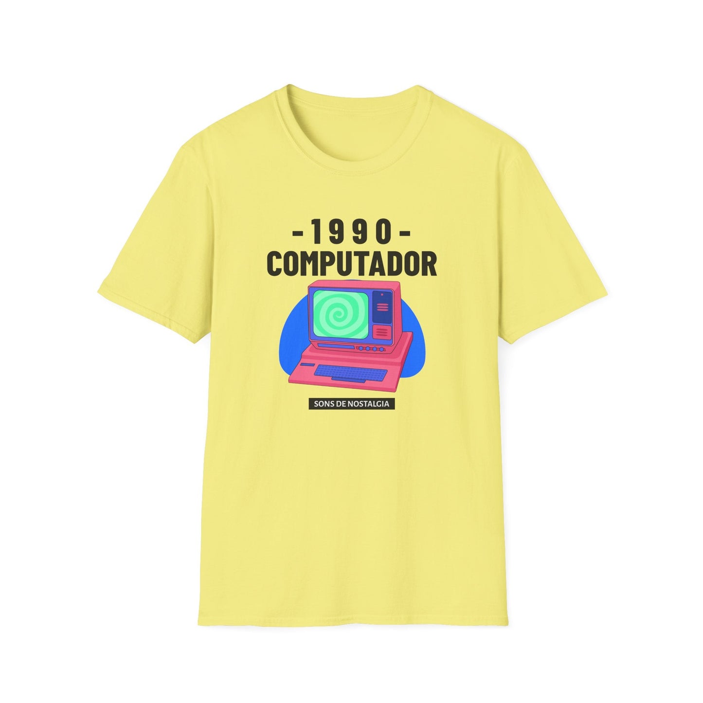 1990 Computador Retro T-Shirt Unisex Cotton Vintage Computer Graphic Tee