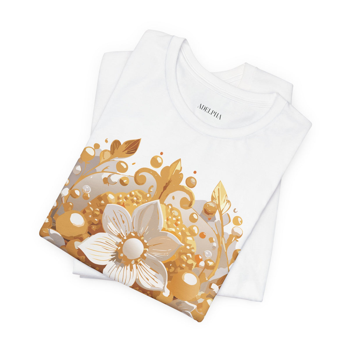 Jewelry Graphic Unisex Cotton Bella+Canvas Tee with Gemstones Art Design m39