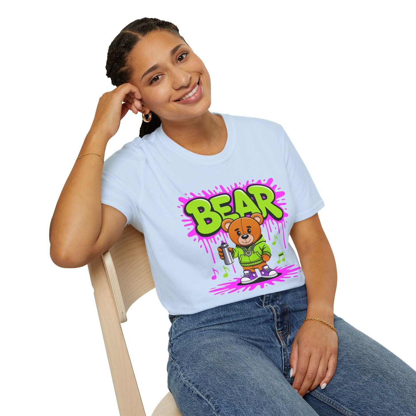 Unisex Cartoon T Shirt With Funny Animals Print Gildan Softstyle 64000 Tee Comfortable Everyday Wear
