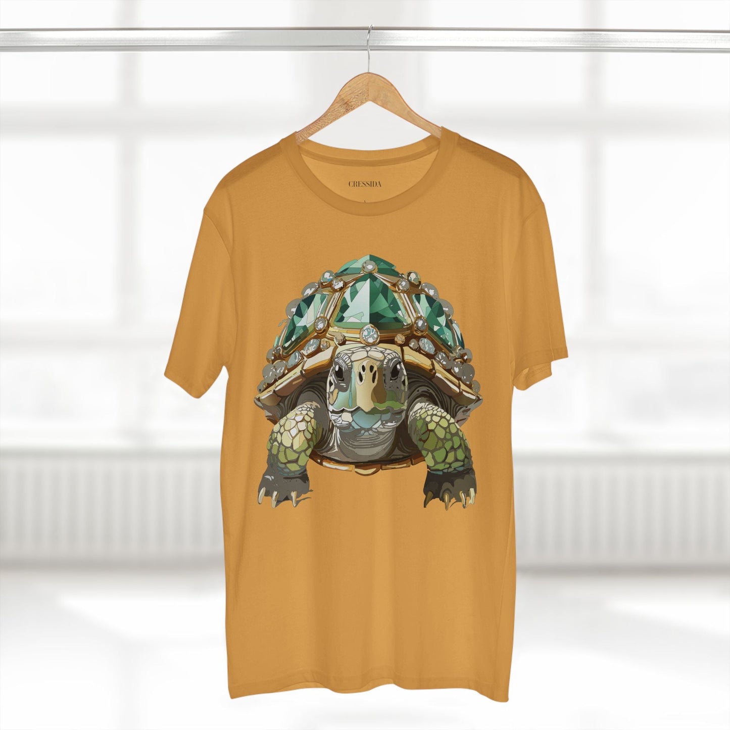 Turtle Graphic Unisex 100 Cotton Tee With Unique Animal Golden Medallion Art Design 30