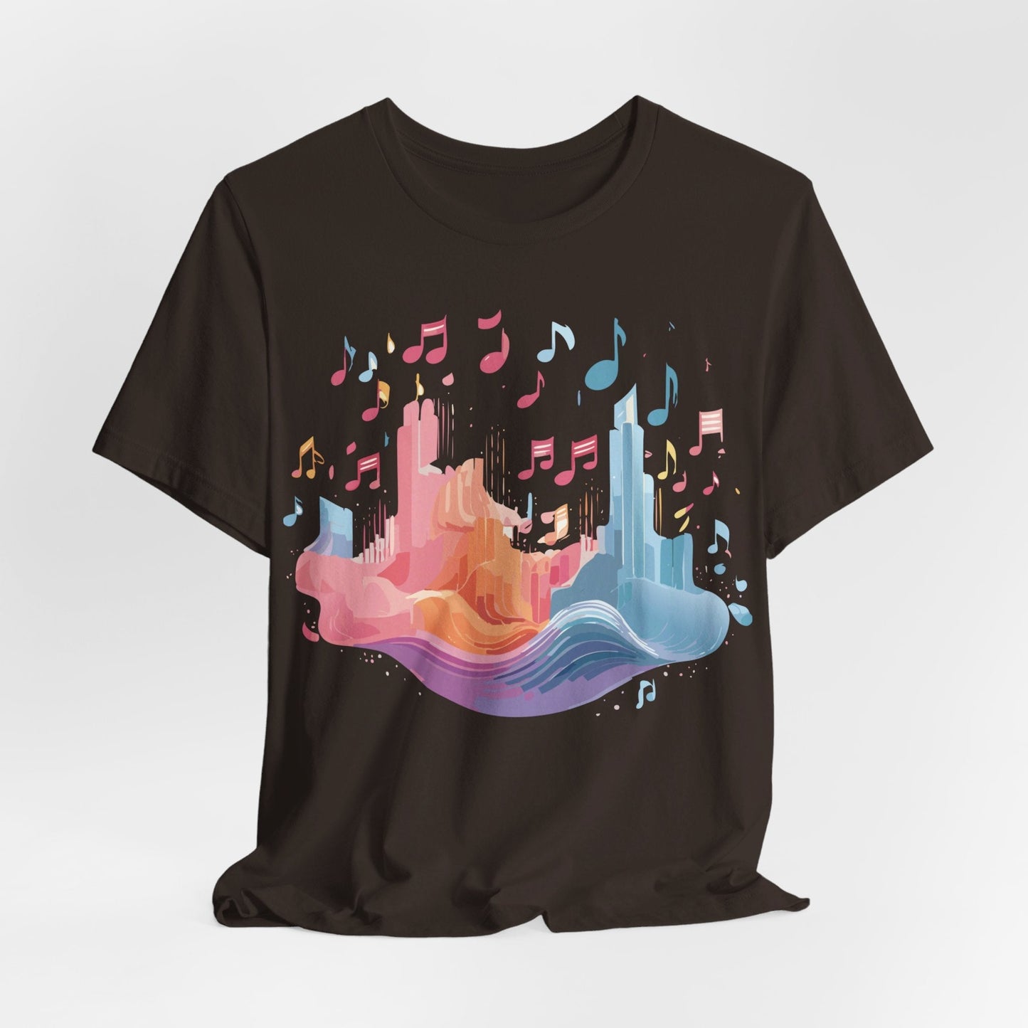 Music Graphic Unisex 100 Cotton Vintage Art with Musical Elements Tee 23