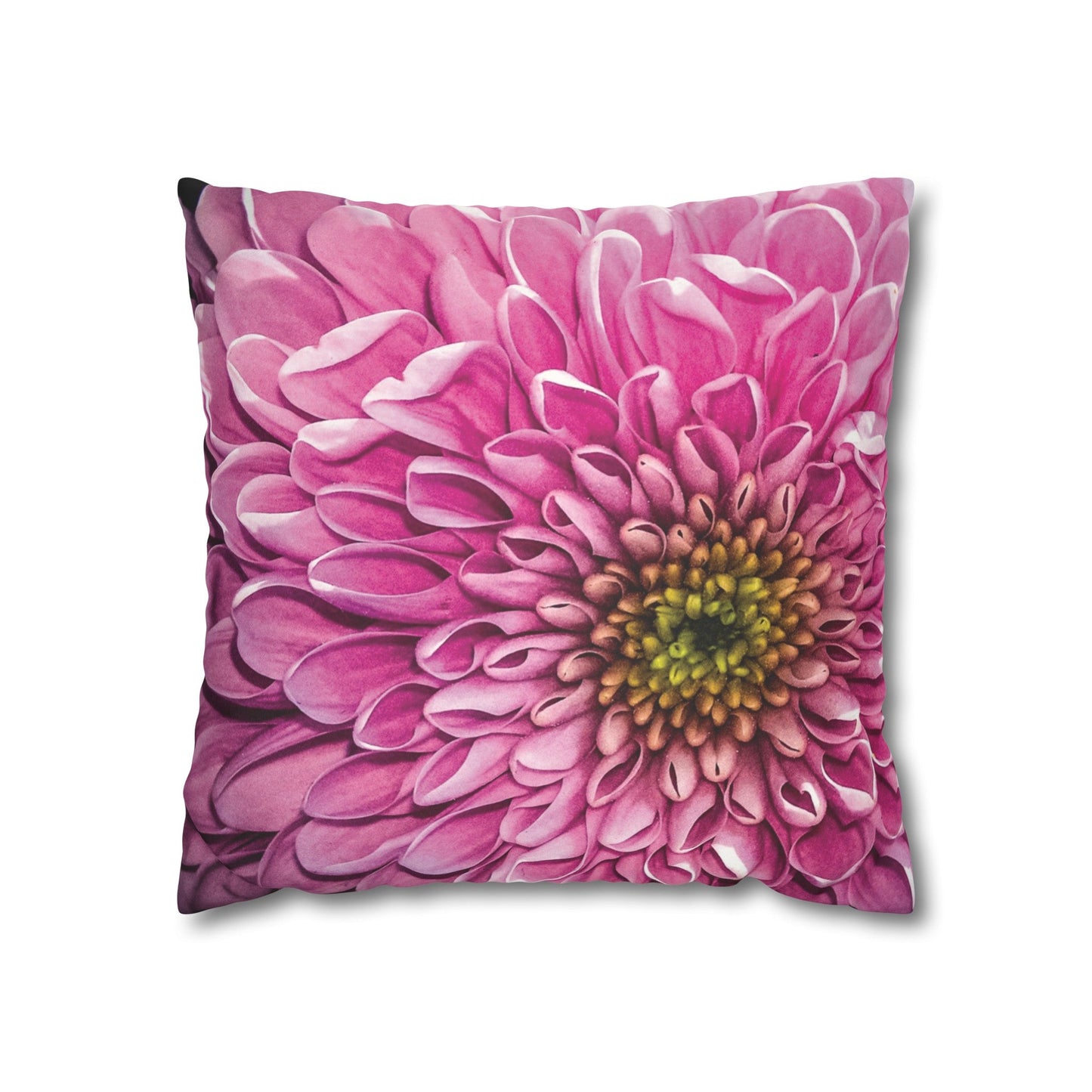 Floral Faux Suede Square Pillowcase