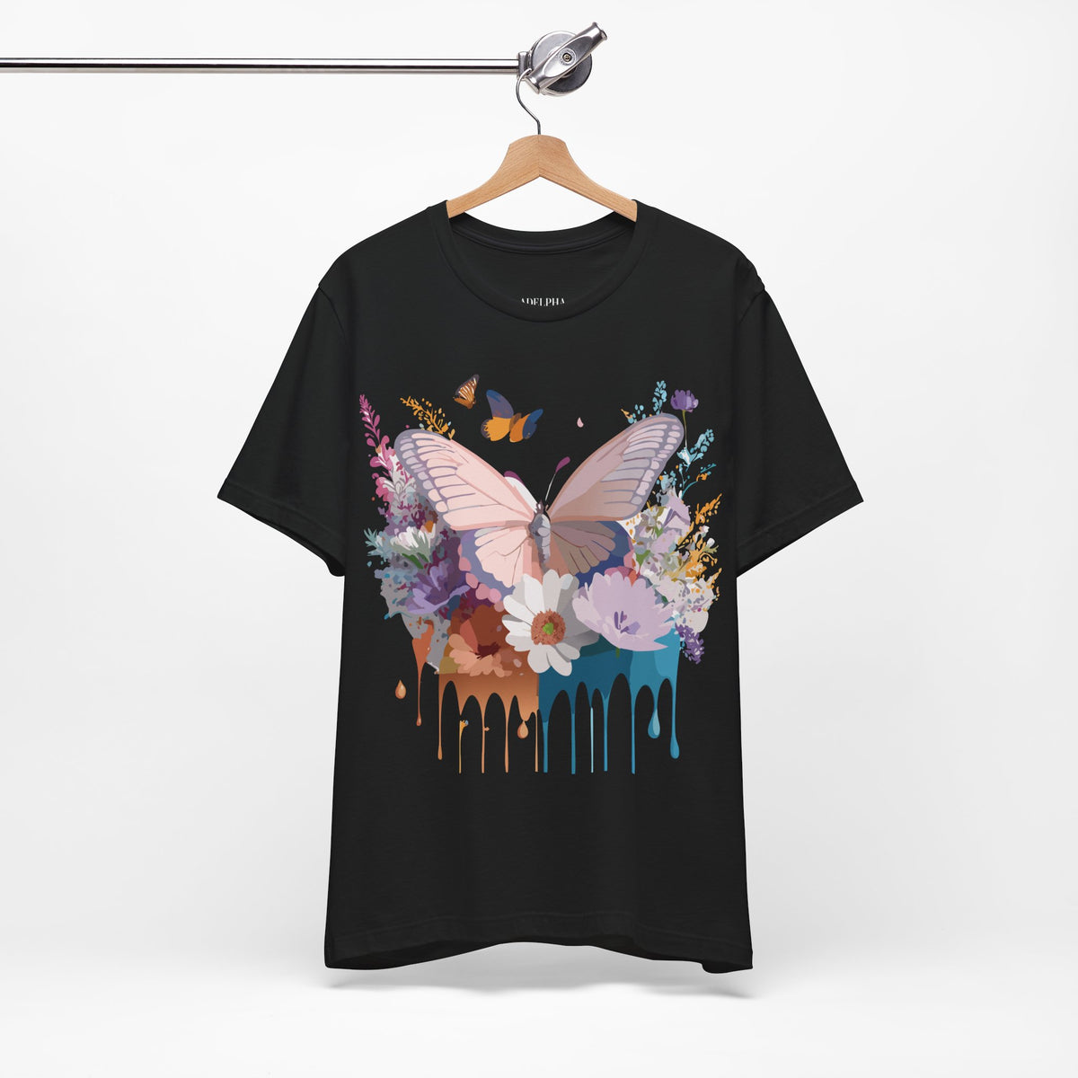 Butterfly Graphic Unisex Cotton Bella+Canvas Tee with Art Design n79