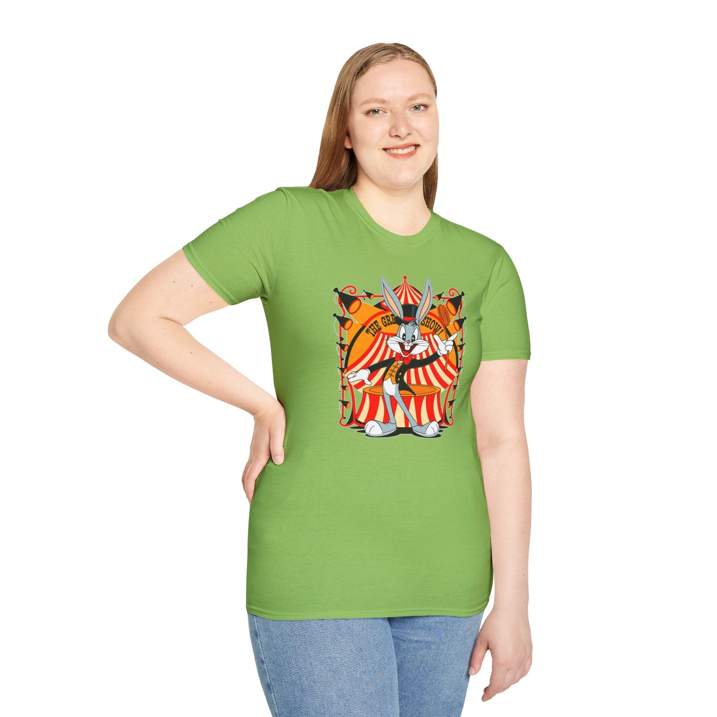 Cartoon Bunny Graphic Unisex Cotton Animal Animation Artwork Design Tee 43