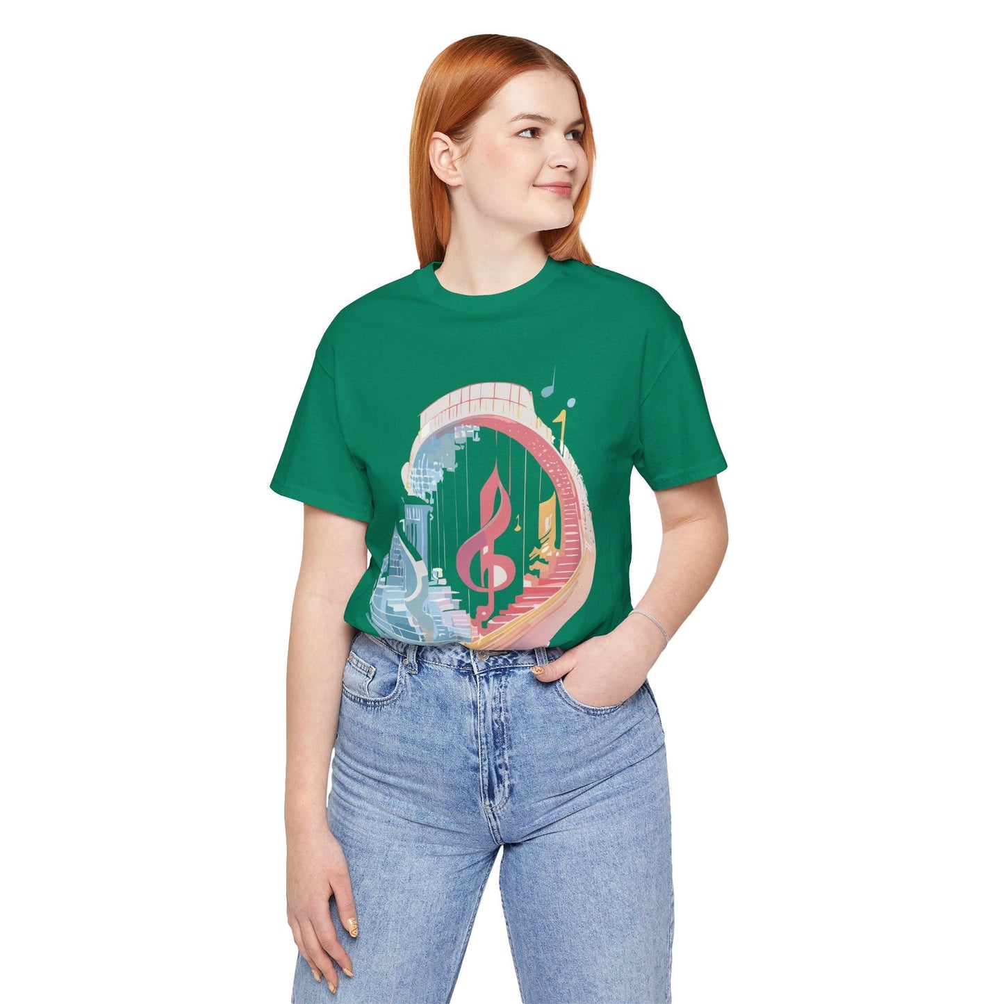 Music Graphic Unisex 100 Cotton Vintage Art with Musical Elements Tee 33