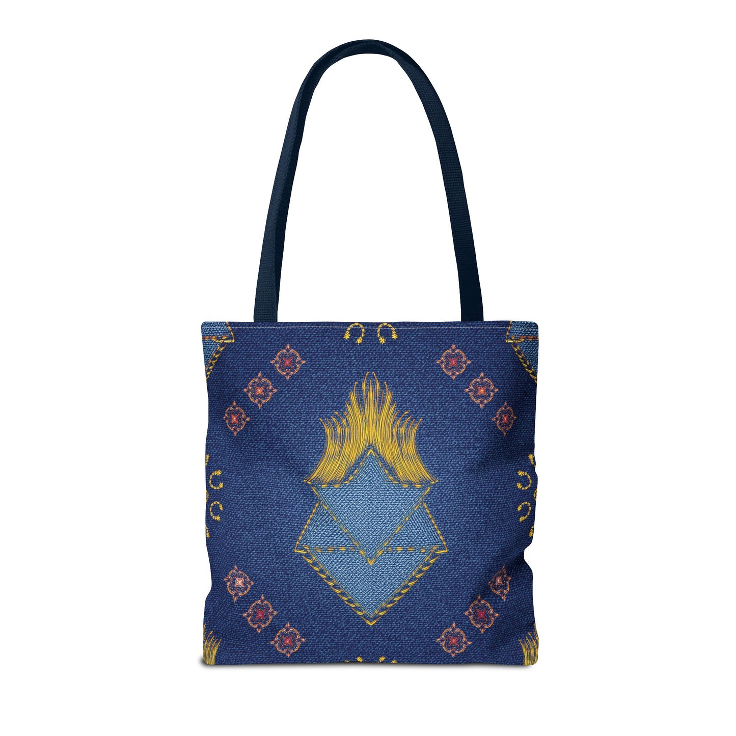 Diwali Graphic Denim Fabric Imitation Print Unisex Canvas Bag Poly Spun 3 Sizes Tote Bag 205-12