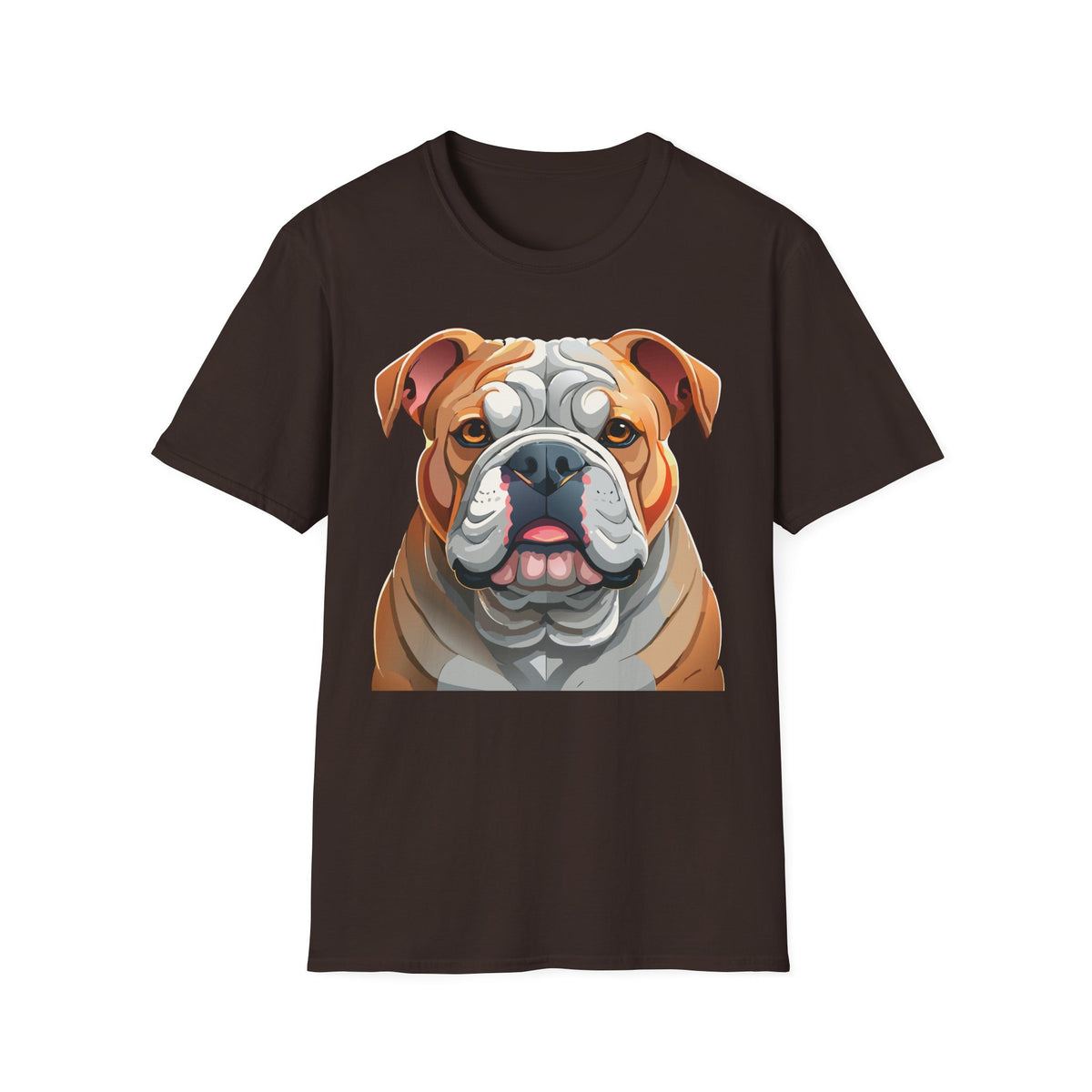 Bulldog Face Graphic T-Shirt | English Bulldog Illustration Tee