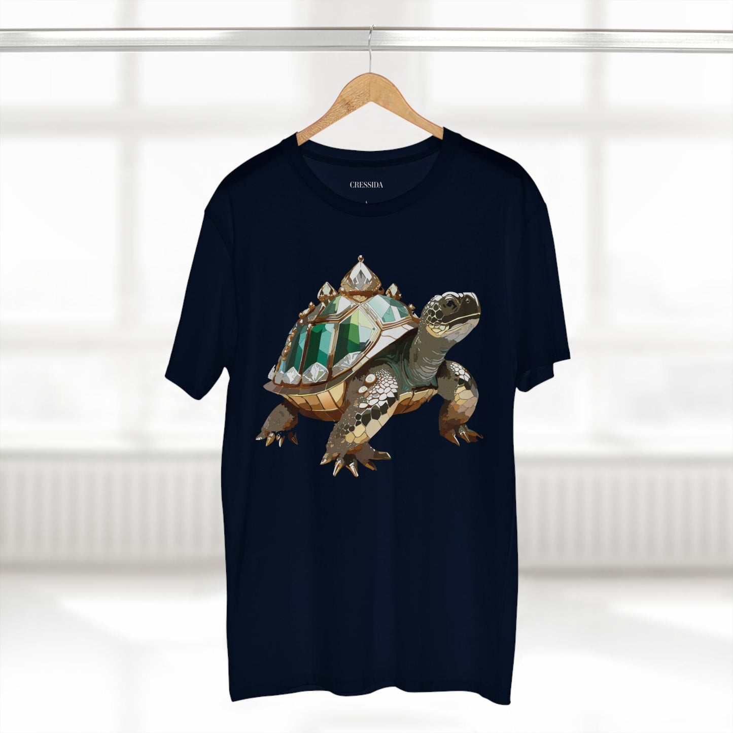 Turtle Graphic Unisex 100 Cotton Tee With Unique Animal Golden Medallion Art Design 32