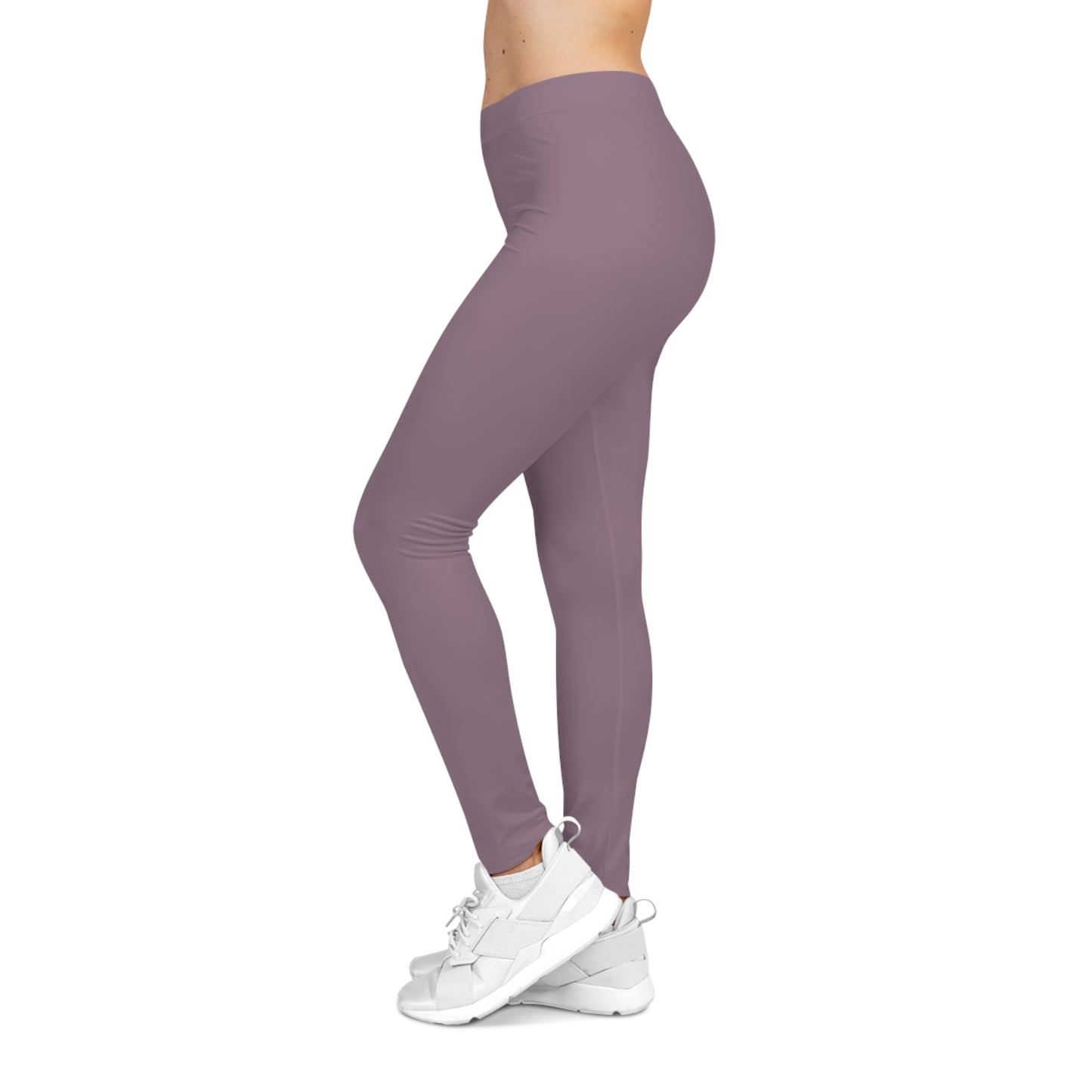 Dusty Mauve Color Women's Poly-Span Casual Leggings XS-2XL