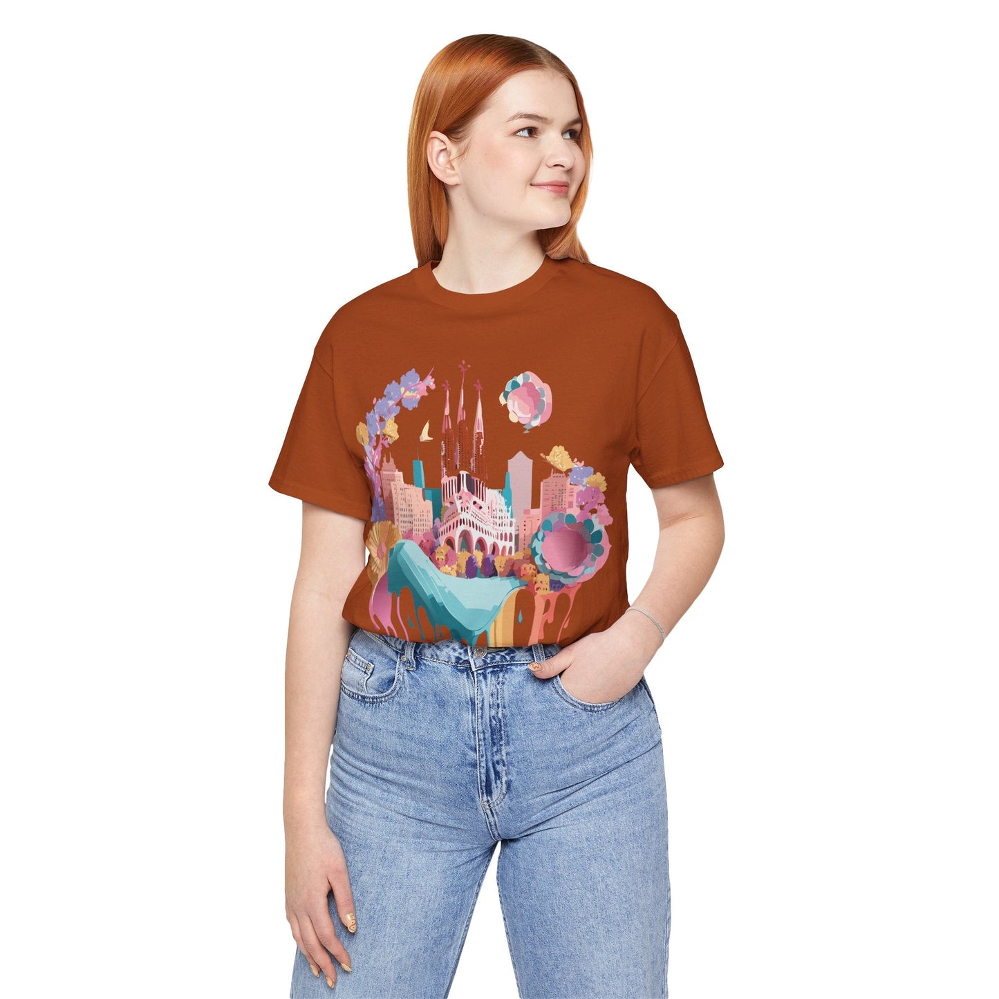 Tourist Shirt Barcelona Graphic Tee Unisex Vintage Style Adelpha Artwork Art Design Tee
