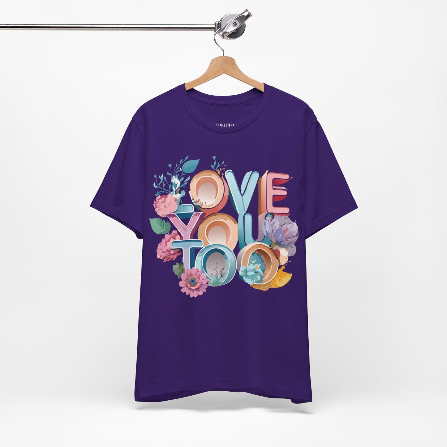 Valentine Day Graphic Unisex 100 Cotton Vintage Artwork with Love and Flower Design Tee 38