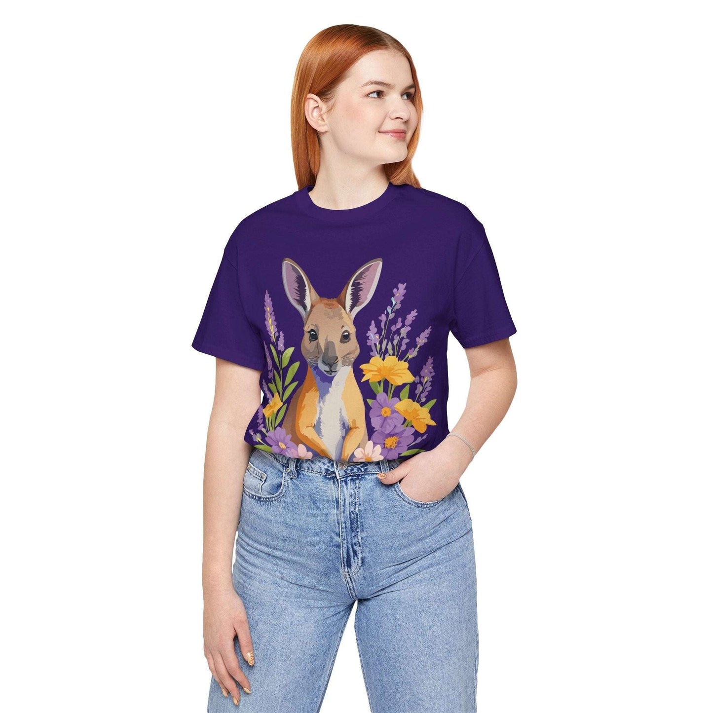 Kangaroo Graphic Unisex 100 Cotton Vintage Animal Artwork Tee 1