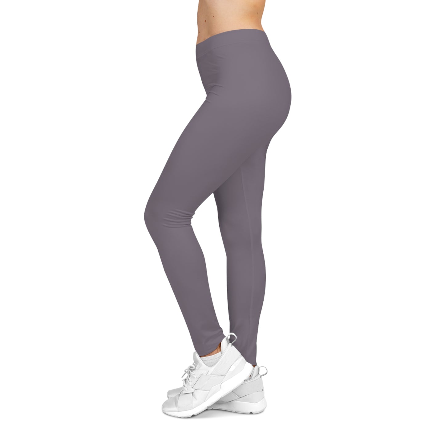 Mauve Fog Color Women's Poly-Span Casual Leggings XS-2XL