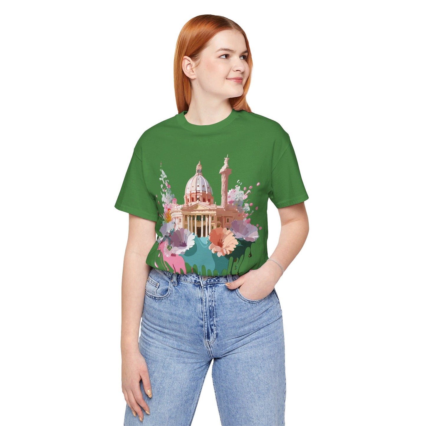 Tourist Shirt Rome Graphic Tee Unisex Jersey Short Sleeve Art Design By Adelpha Artwork