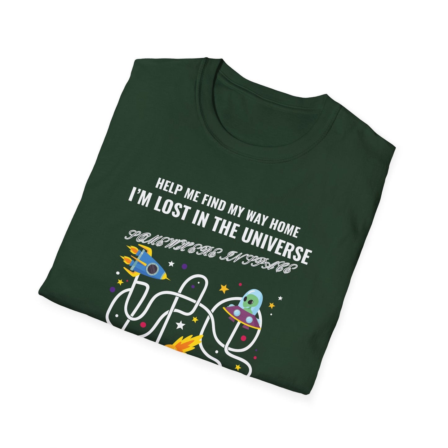 Lost in the Universe Maze TShirt Unisex Cotton Funny Space Puzzle Tee