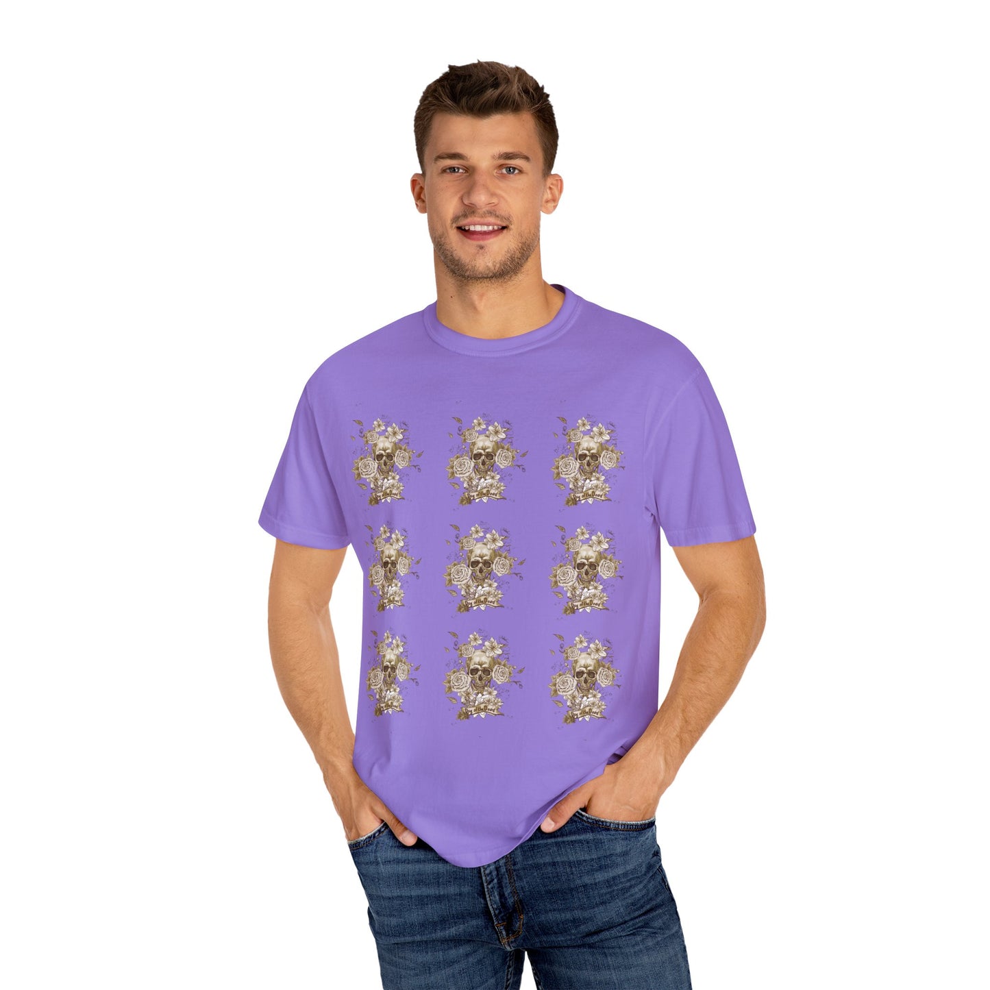 Unisex Cotton Tee Shirt with Skull