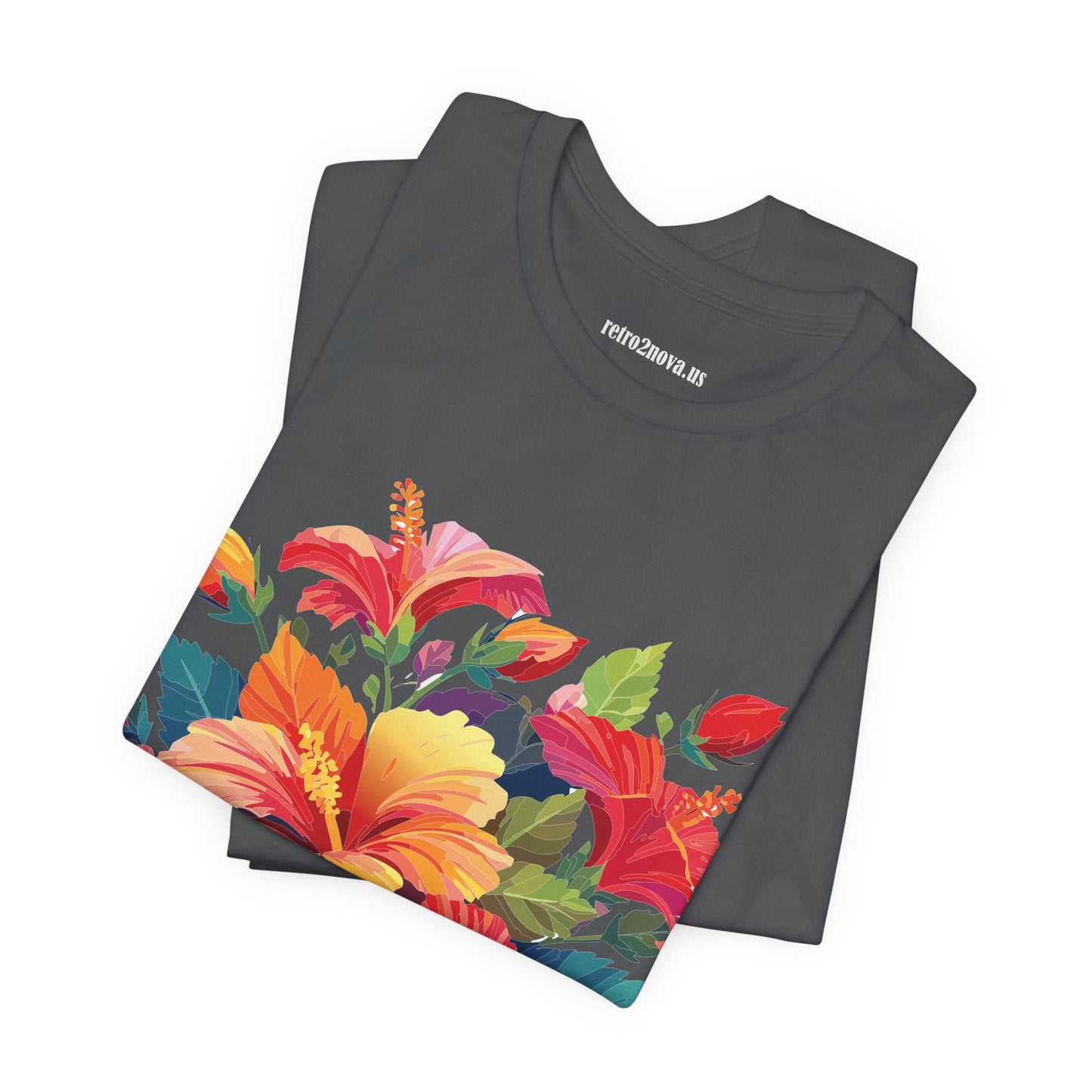 Retro2Nova Floral Shirt Unisex Jersey Short Sleeve Tee From Flowers Collection Bold Vibrant Design