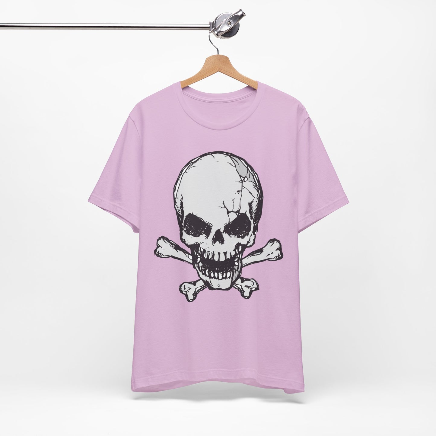 Grey Skull Graphic Design Tee, Skull Shirt, Vintage Tees, Art Design T-Shirt, Vintage Graphic Tee, Art Shirts with Skulls