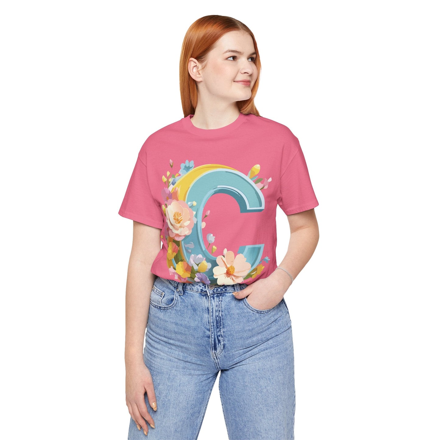 Letter C Shirt Graphic Tee Unisex Vintage Art Design Tee Adelpha Premium Short Sleeve