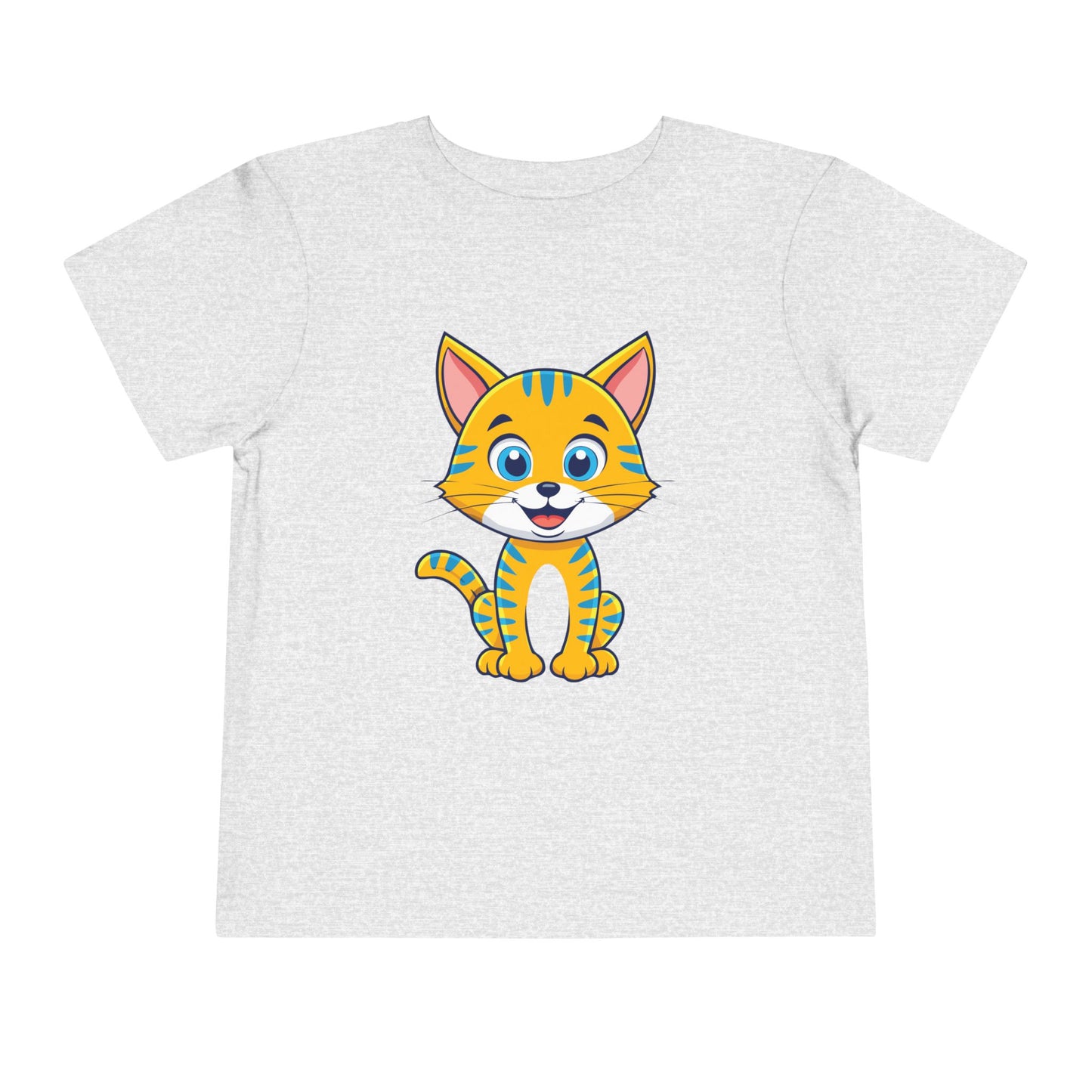 Bonita camiseta de manga corta para niños pequeños con gato: adorable camiseta con gráfico de gatito para niños (2 a 5 años)