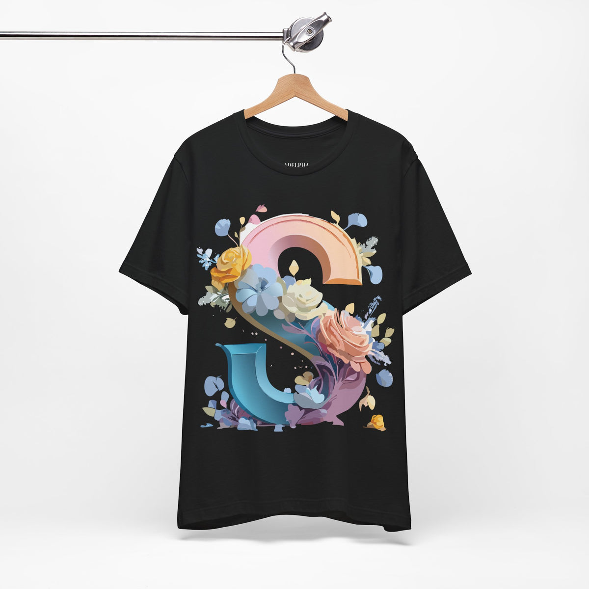 Letter S Graphic Unisex Cotton Bella+Canvas Tee with Art Letter Design
