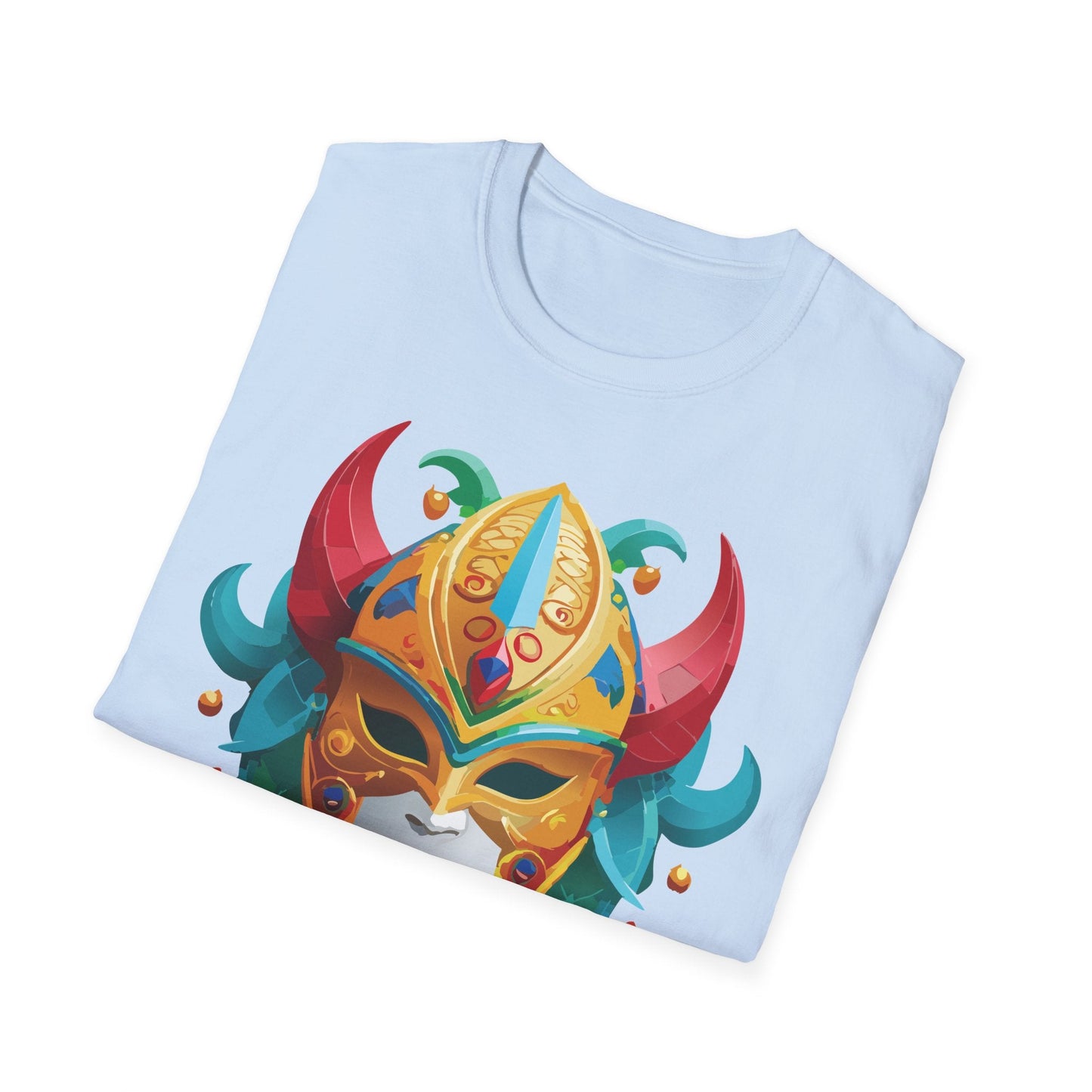Unisex Mask Tee Shirt Softstyle Gildan 64000 Cotton Tee Masquerade Design Artwork