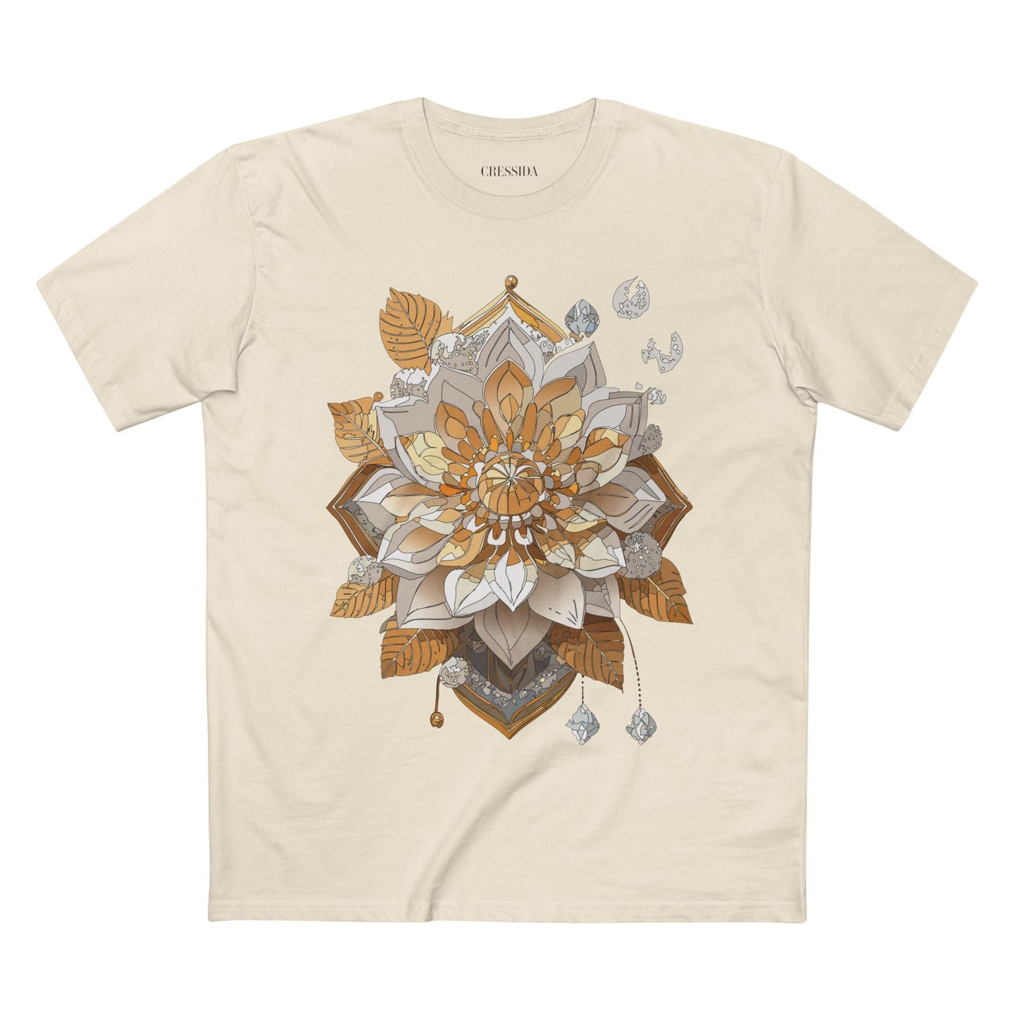 Floral Graphic T-Shirt Unisex 100 Cotton Art Design with Antique Flowers Tee 8