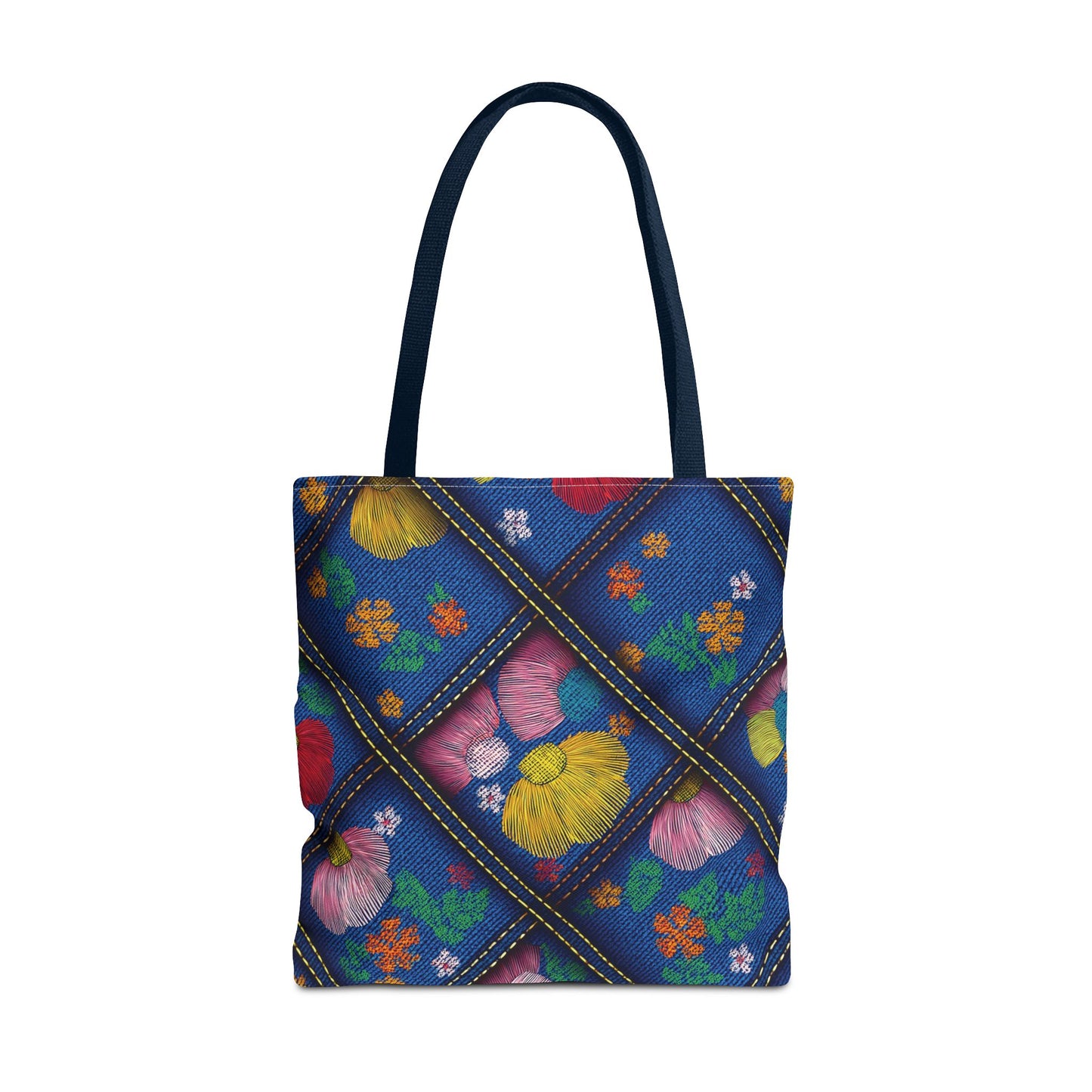 Denim Fabric Imitation Print Unisex Canvas Bag Poly Spun 3 Sizes Tote Bag 132