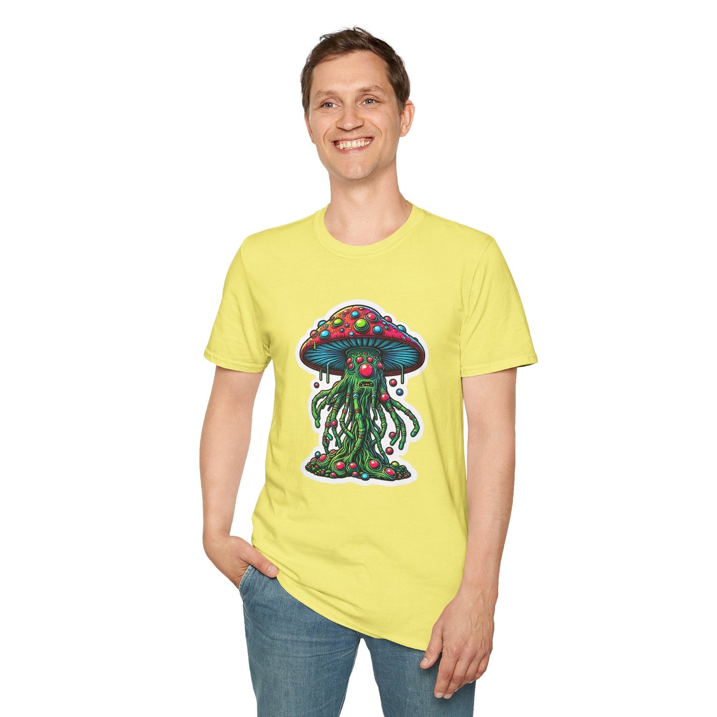 Mashroom Tee Shirt Unisex Funny Mashroom Shirt With Fungus Art Design Gildan Softstyle 64000