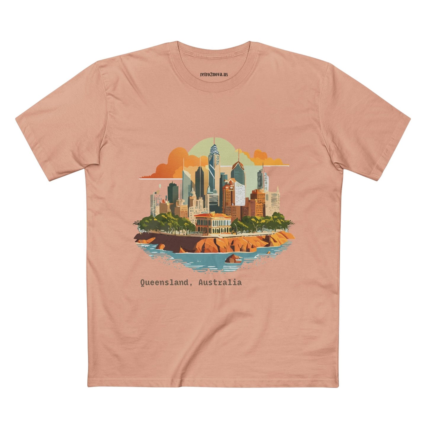 Unisex Travel Shirt Australia Art Tee Premium Cotton Original Design Retro2Nova TT65
