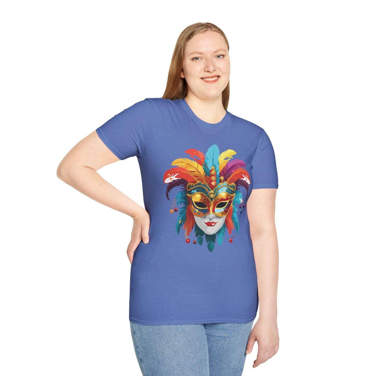 Mask Graphic Unisex Cotton Masquerade Design Artwork Tee 30