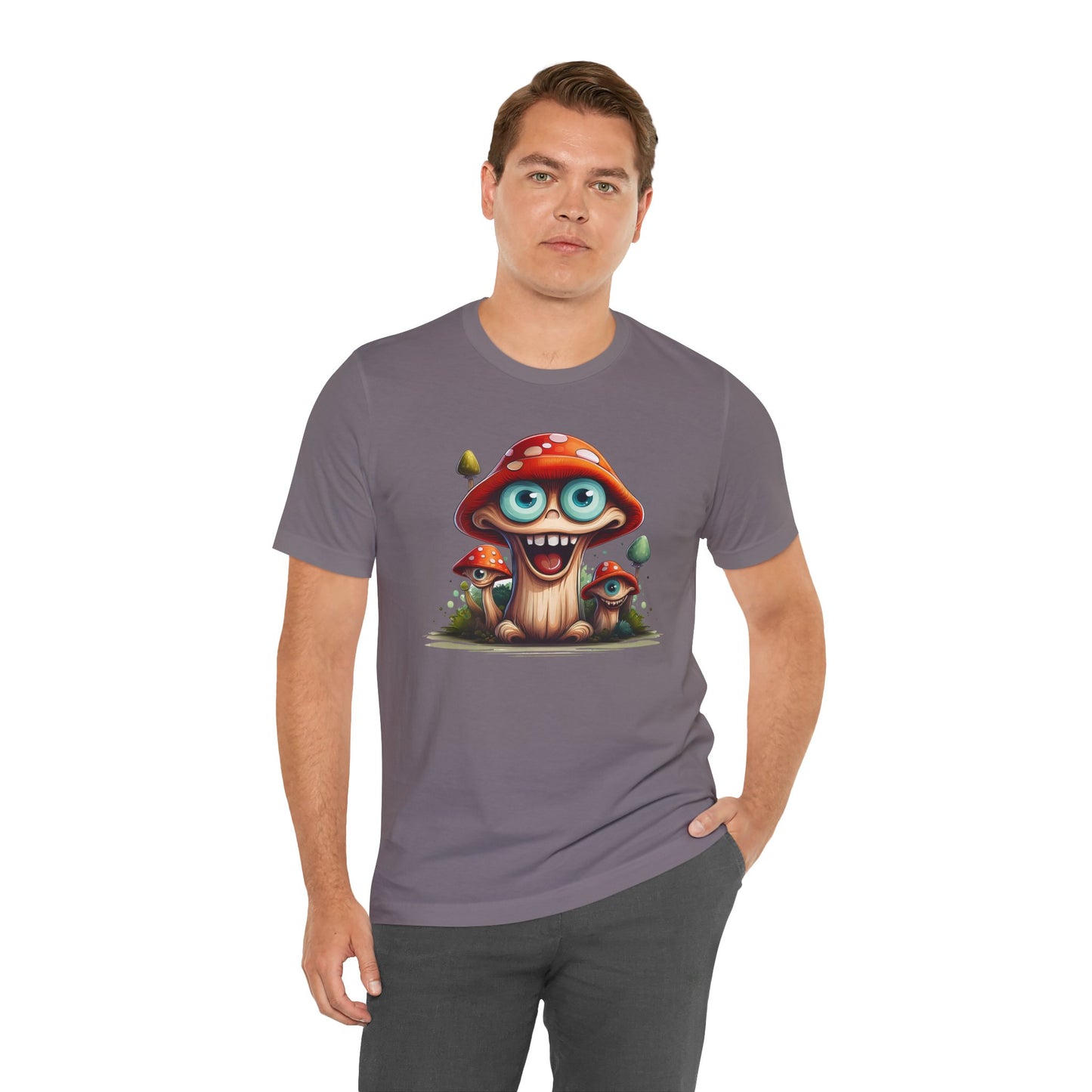 Cute Mushroom Graphic Tee, Fun Cartoon Shirt, Funny Mushroom Shirt, Cute Cartoon Tees, Graphic T-Shirt, Art Design T-Shirt