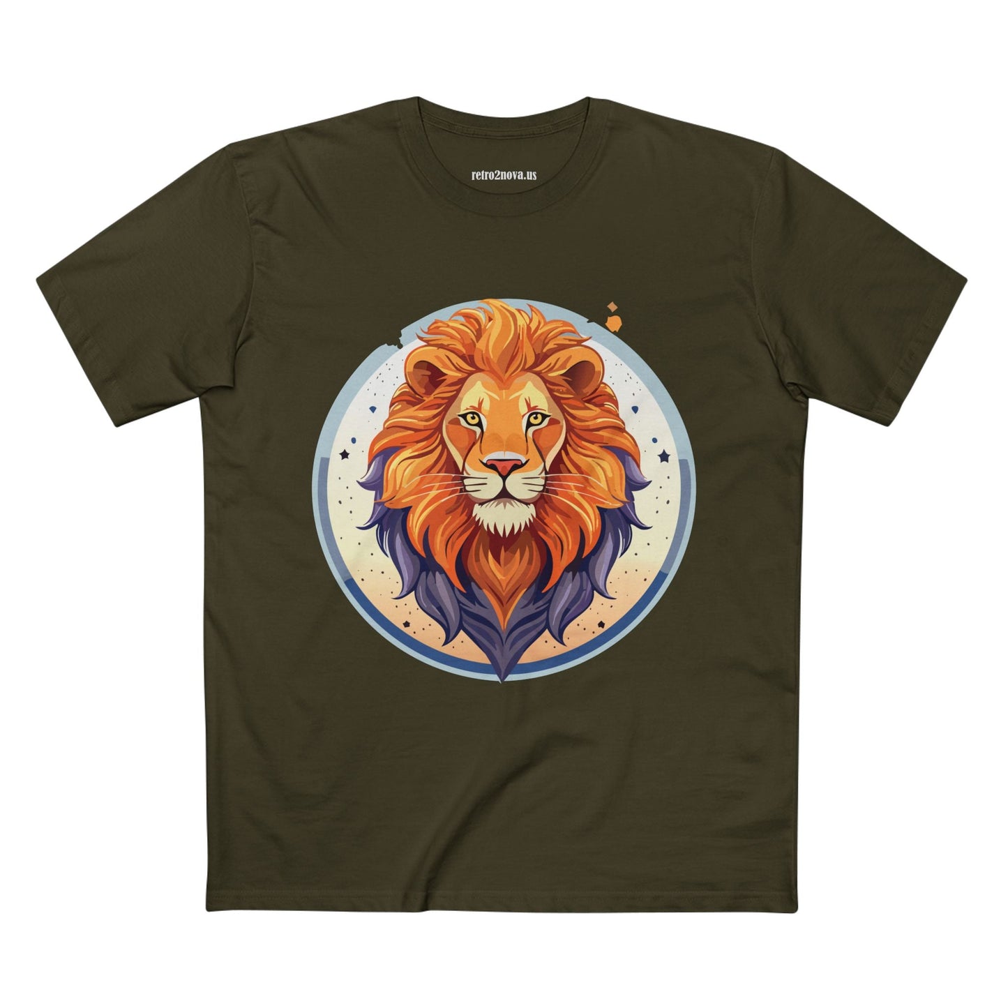 Unisex Premium Cotton Lion Art Tee Shirt By Retro2Nova Original Artwork Collection For Everyday Comfort